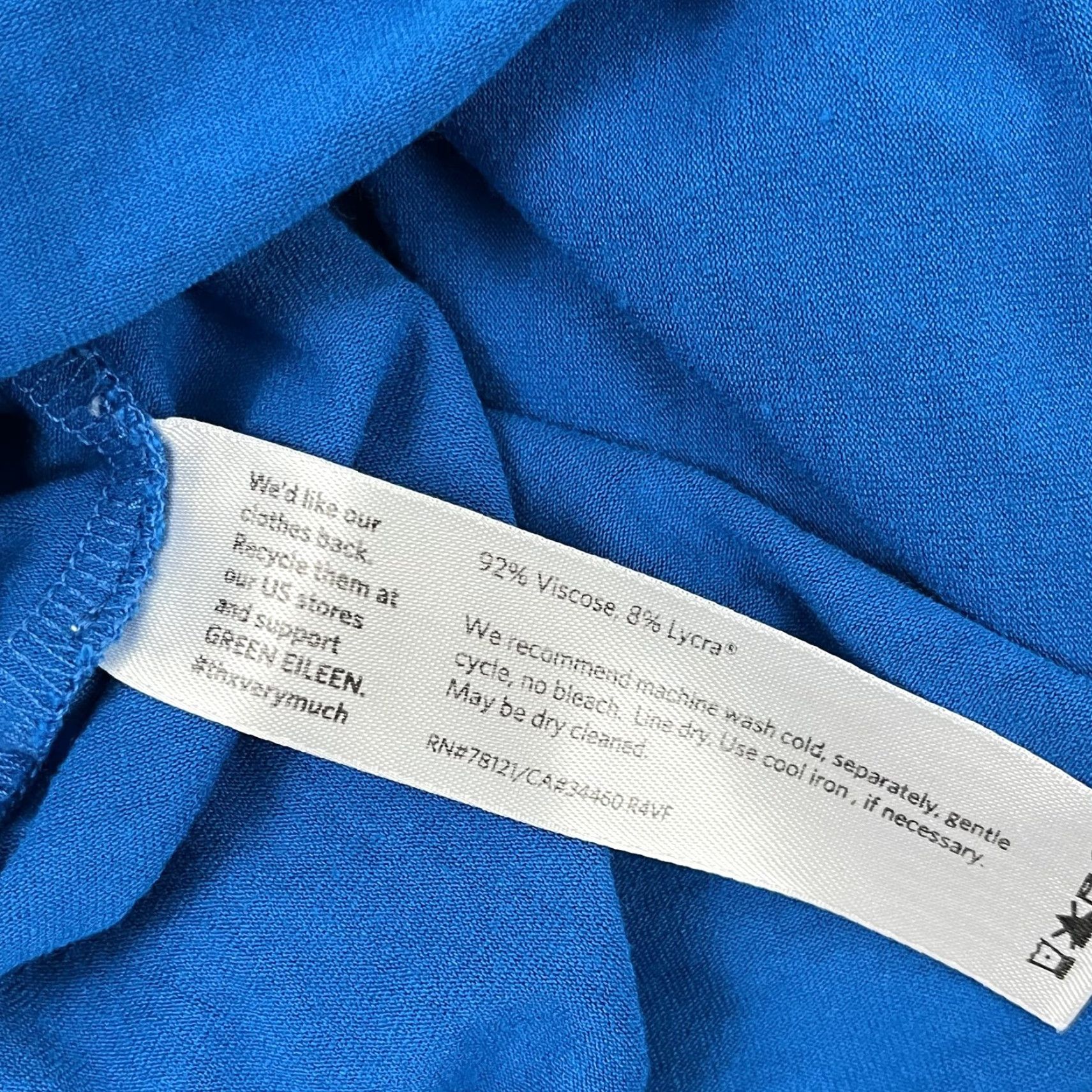 Eileen Fisher VINTAGE Eileen Fisher Blouse Women Large Blue Viscose Lycra Stretch Crew Long Sleeve Casual Top Size L / US 10 / IT 46 - 3 Thumbnail
