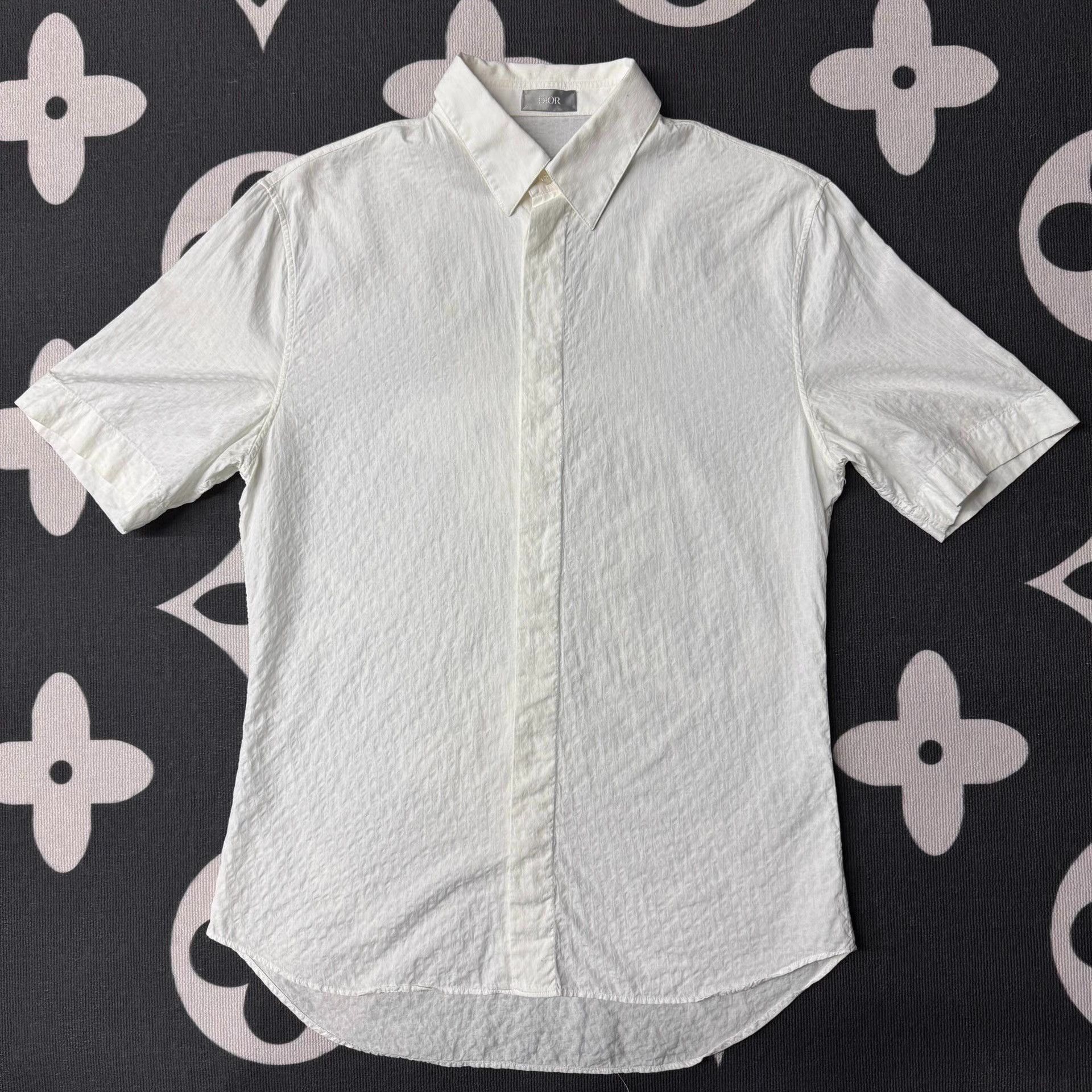 Dior White Short-Sleeve Button-Up Shirt Size US L / EU 52-54 / 3 - 1 Thumbnail