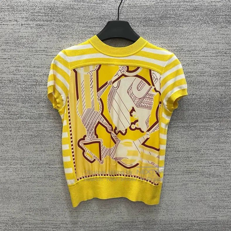 Hermes Hermes Short Sleeve Printed Top Size XS / US 0-2 / IT 36-38 - 1 Thumbnail