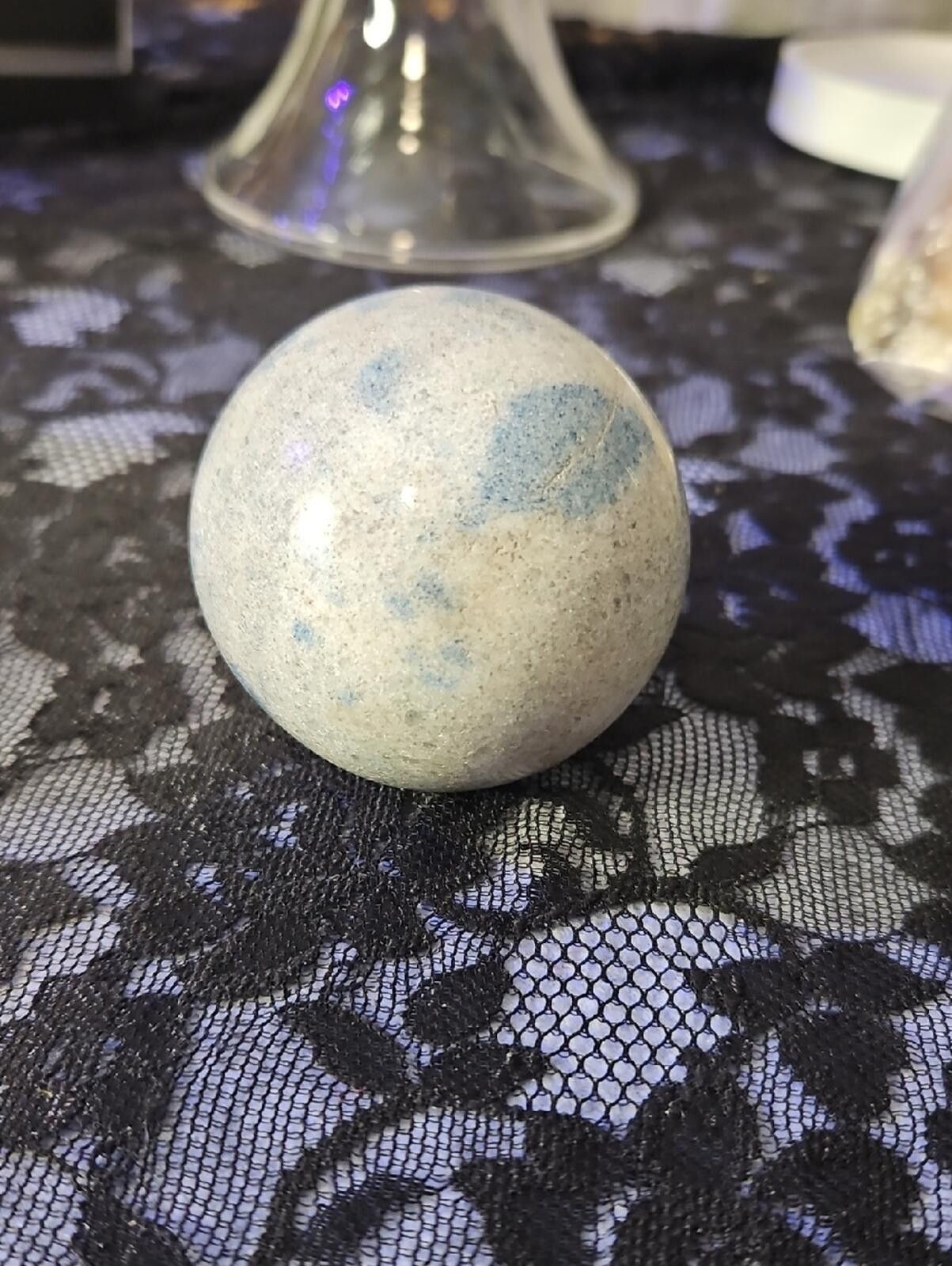 Other Jaspee Blue and Cream Spherical Gemstone Sphere Size ONE SIZE - 1 Thumbnail