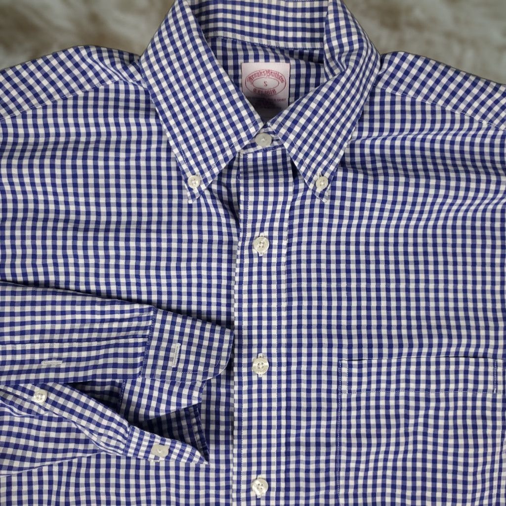 Brooks Brothers Brooks Brothers Shirt Mens Small Blue Plaid Button-Up Long Sleeve Cotton Size US S / EU 44-46 / 1 - 1 Thumbnail