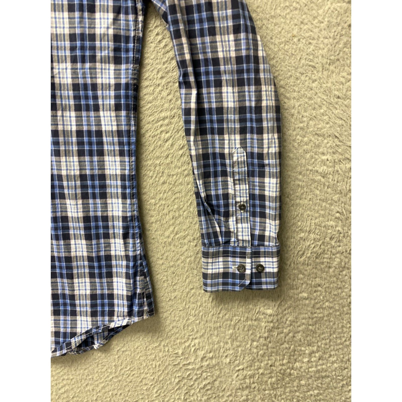 Banana Republic BANANA REPUBLIC Shirt Mens Large Plaid Long Sleeve Button-Up Blue Cotton Regular Fit I Casual Men’s Shirt Size US L / EU 52-54 / 3 - 2 Thumbnail