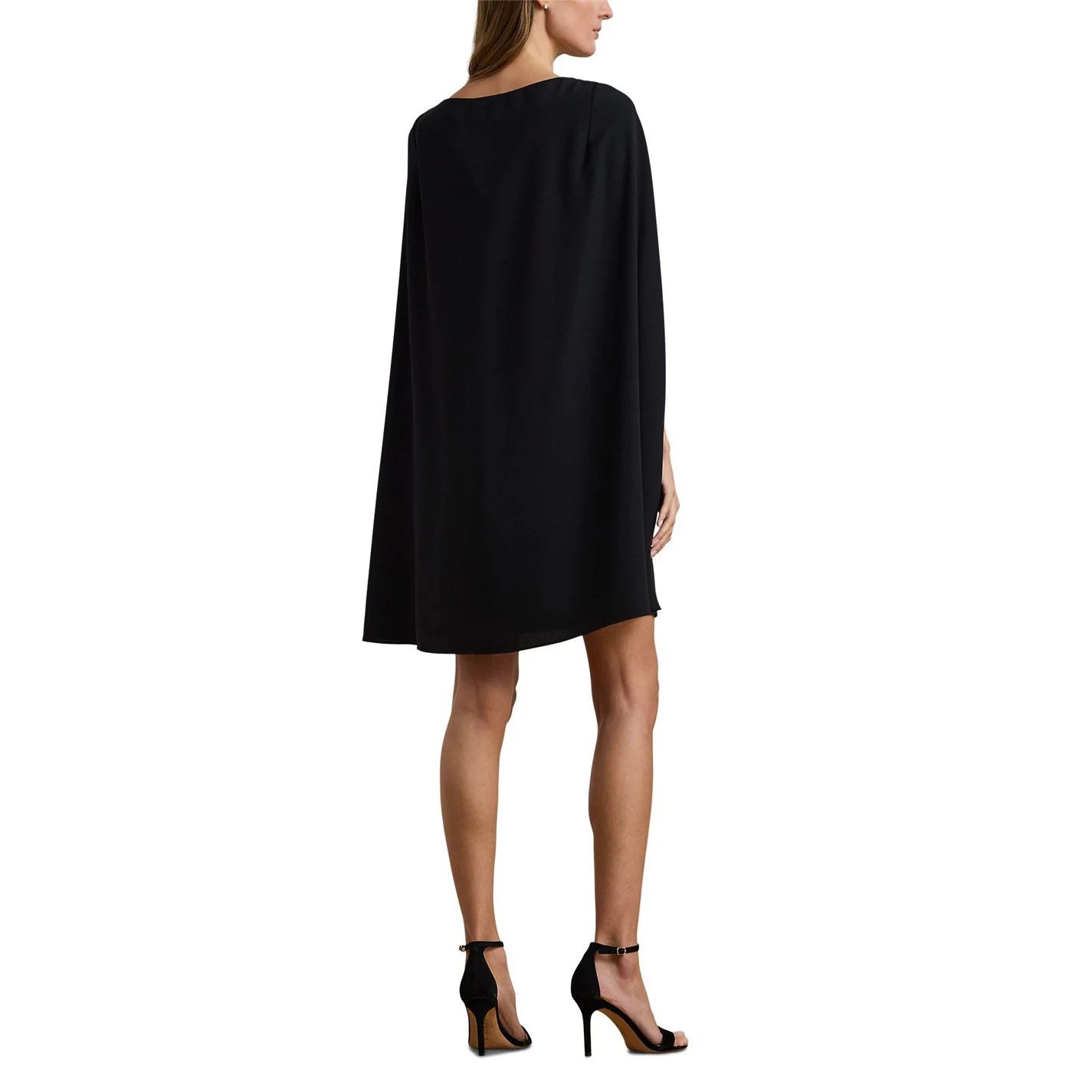 Lauren Ralph Lauren o1g2r1mq0825 Petra Cape Georgette Dress in Black Size XS / US 0-2 / IT 36-38 - 3 Thumbnail