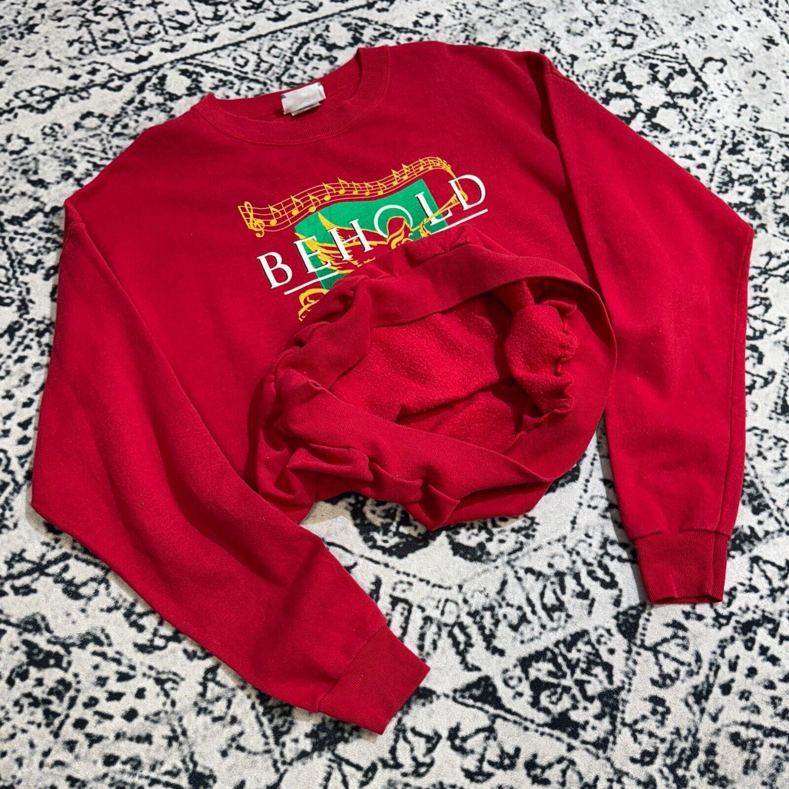 Lee × Vintage Lee Red Cotton Crewneck XL Behold Jesus Is King Baptist 90s Size US XL / EU 56 / 4 - 9 Thumbnail