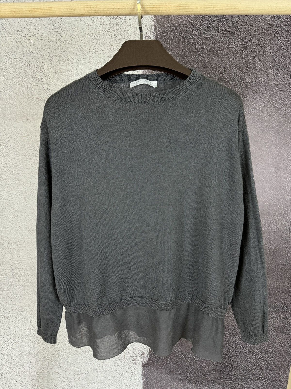 Fabiana Filippi Fabiana Filippi Merino wool grey sweater knitwear jumper Size M / US 6-8 / IT 42-44 - 2 Thumbnail