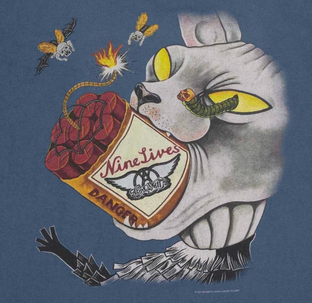 Band Tees 90's Aerosmith 「Nine Lives」ツアー Tシャツ Size US L / EU 52-54 / 3 - 3 Thumbnail