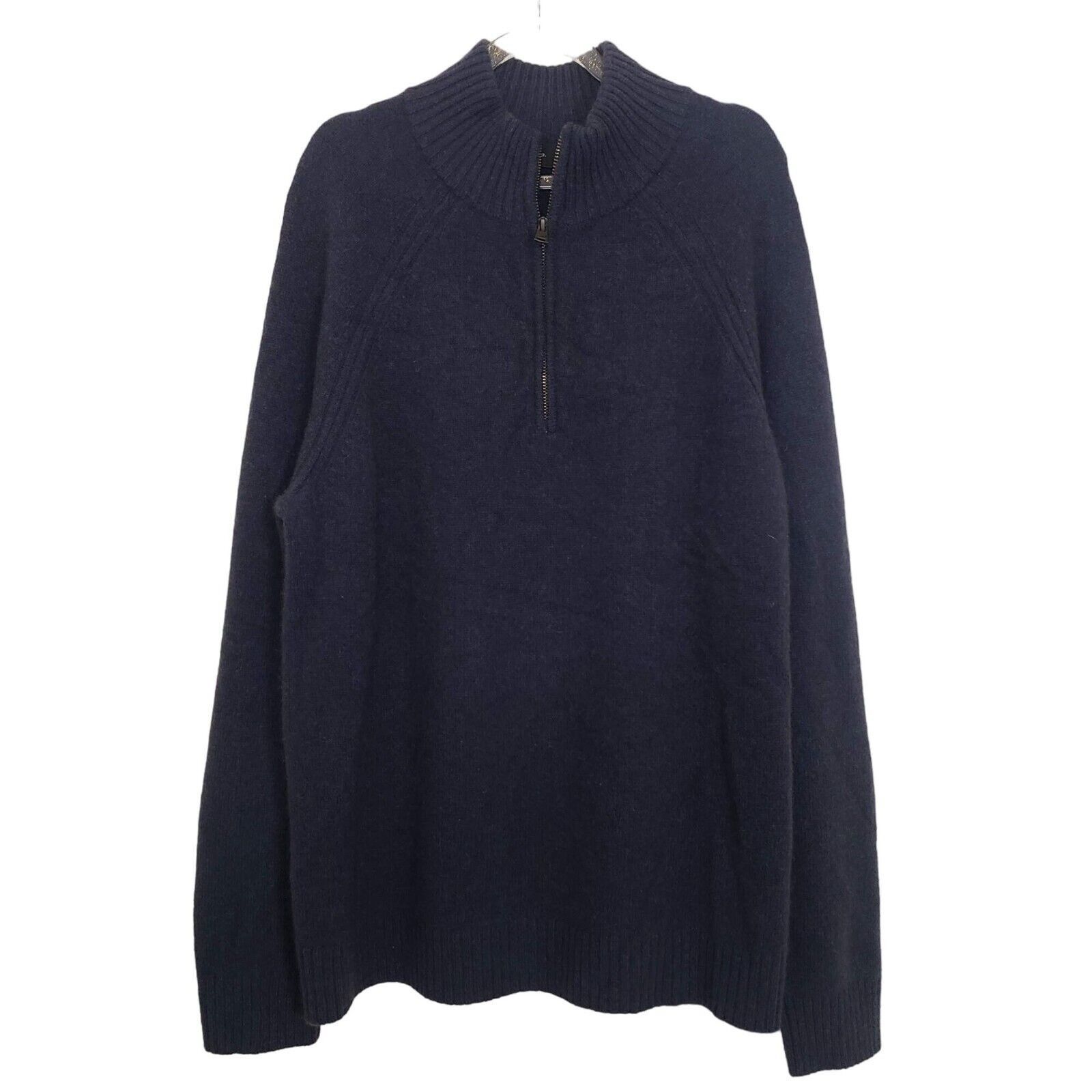 Vince Vince Yak Merino Wool 1/4 Zip Sweater Mens Size XL Blue Knit Size US XL / EU 56 / 4 - 1 Thumbnail