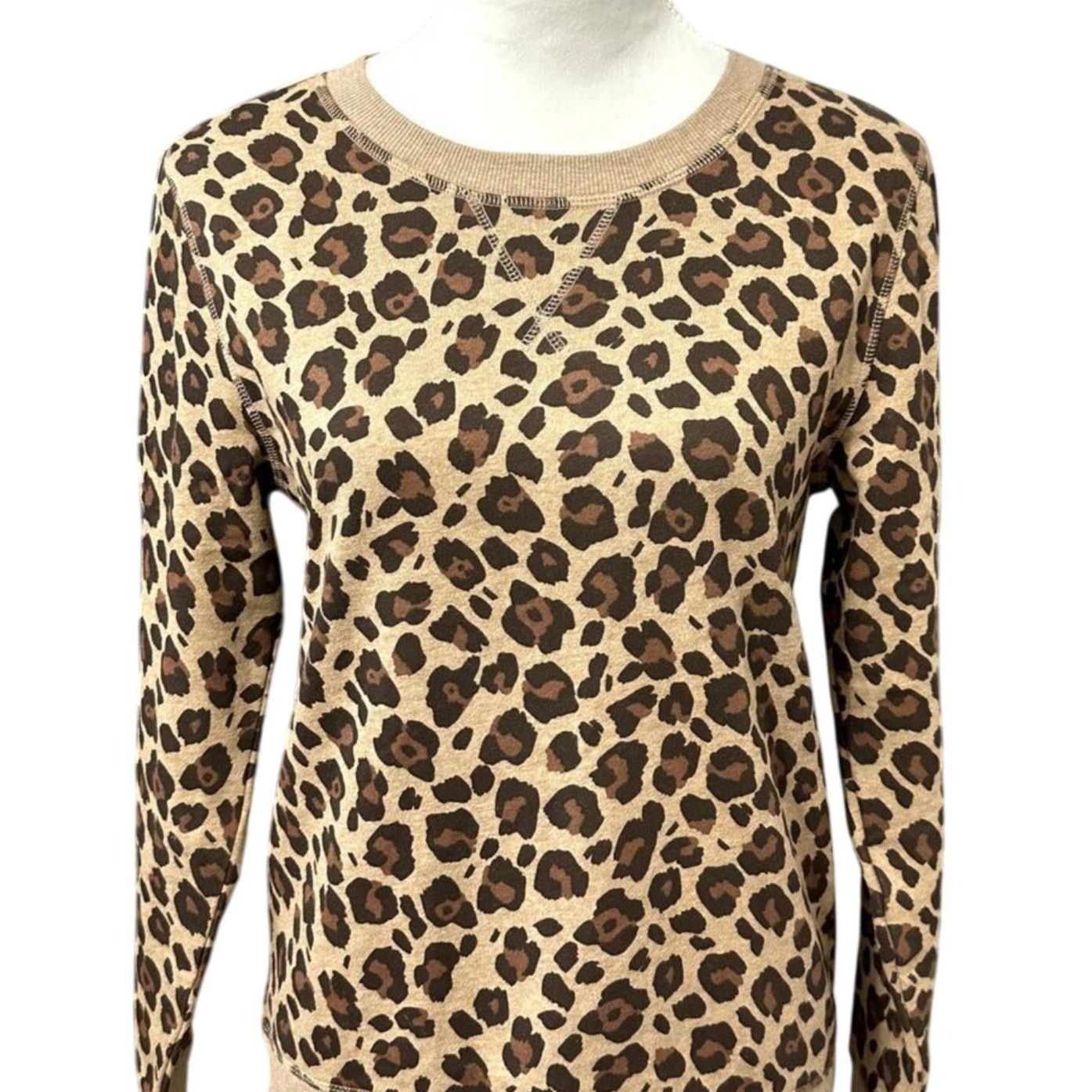 Other Amazon Essentials French Fleece Sweatshirt Leopard Brown XS Size XS / US 0-2 / IT 36-38 - 3 Thumbnail