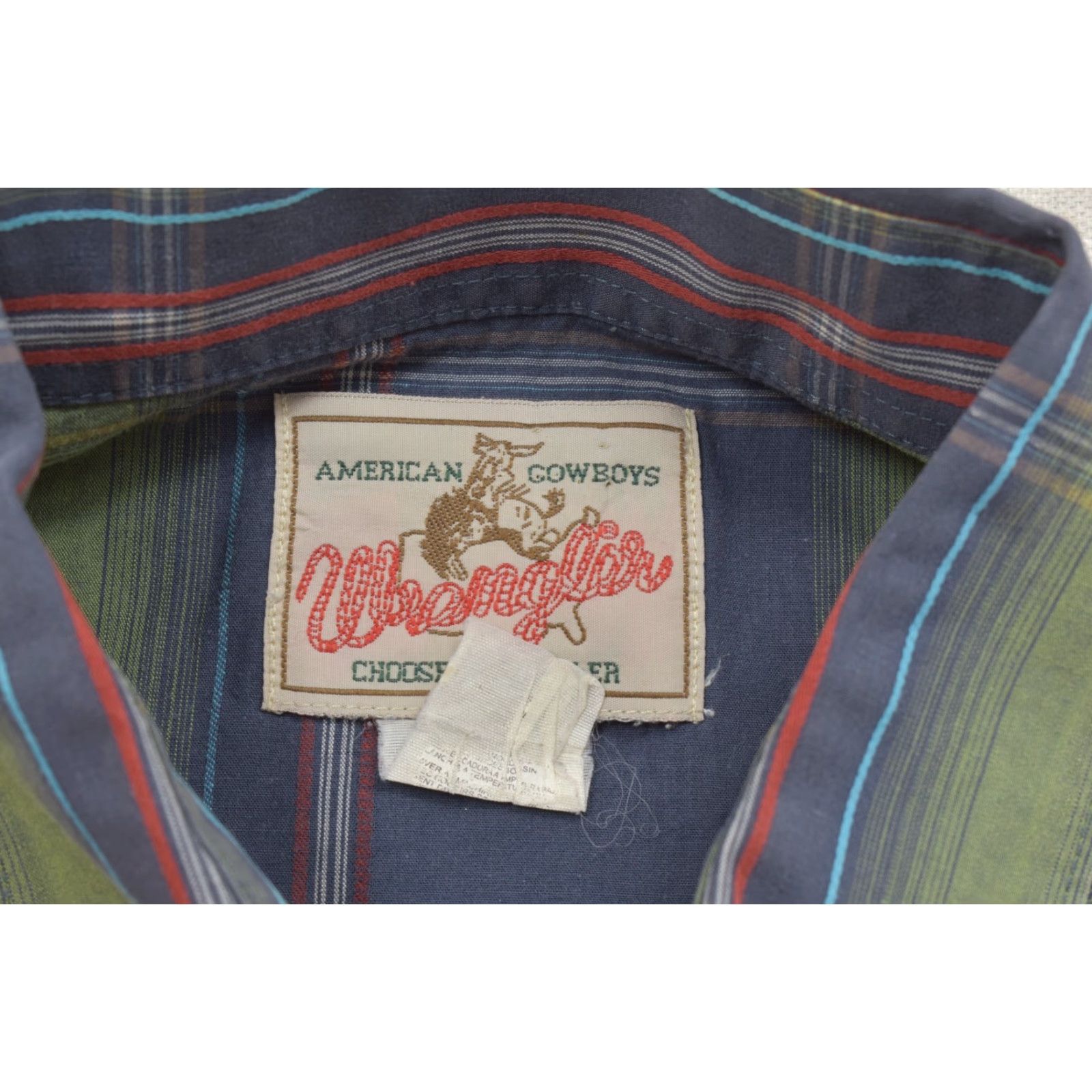 Wrangler Wrangler American Cowboys Men Blue Green Plaid Western Snap Shirt L Pearl Size US L / EU 52-54 / 3 - 8 Thumbnail