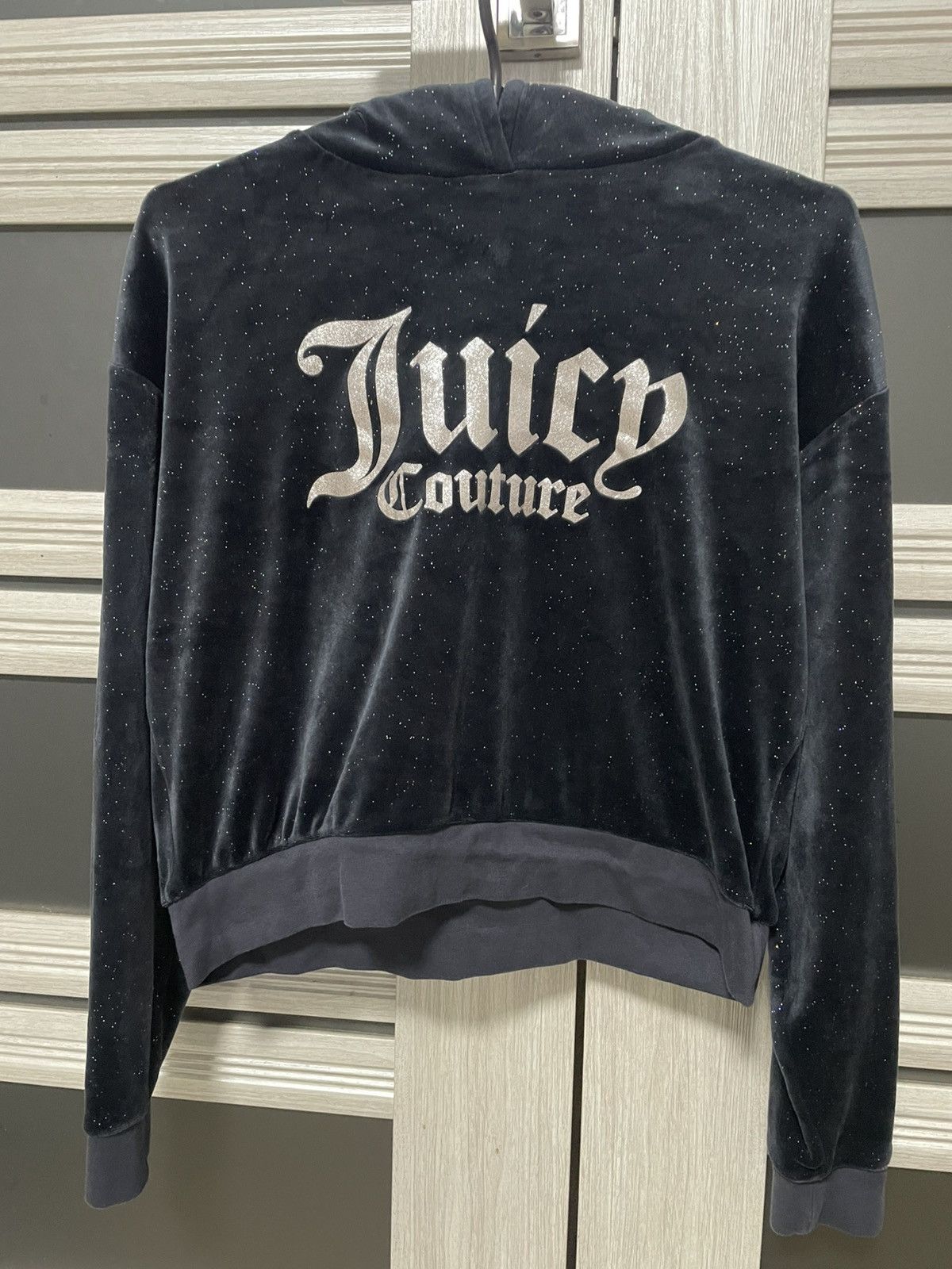 Designer × Juicy Couture Jeans Juicy Couture Hoodie Velours Baby Night Sky Big Logo Velvet Size S / US 4 / IT 40 - 3 Thumbnail