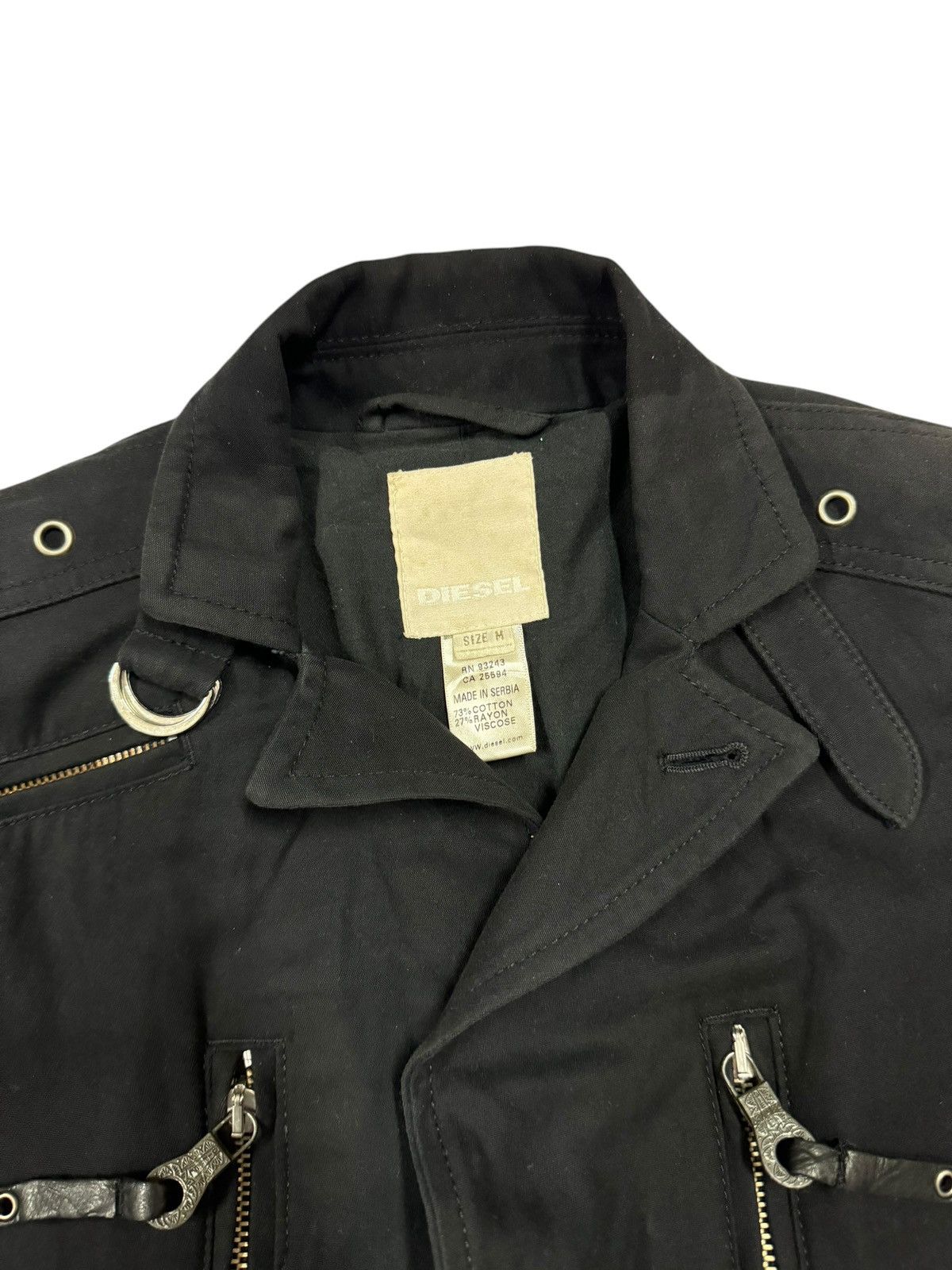 Diesel × Diesel Black Gold Diesel Bondage Black Blazer Jacket Multipocket Size 40R - 13 Thumbnail