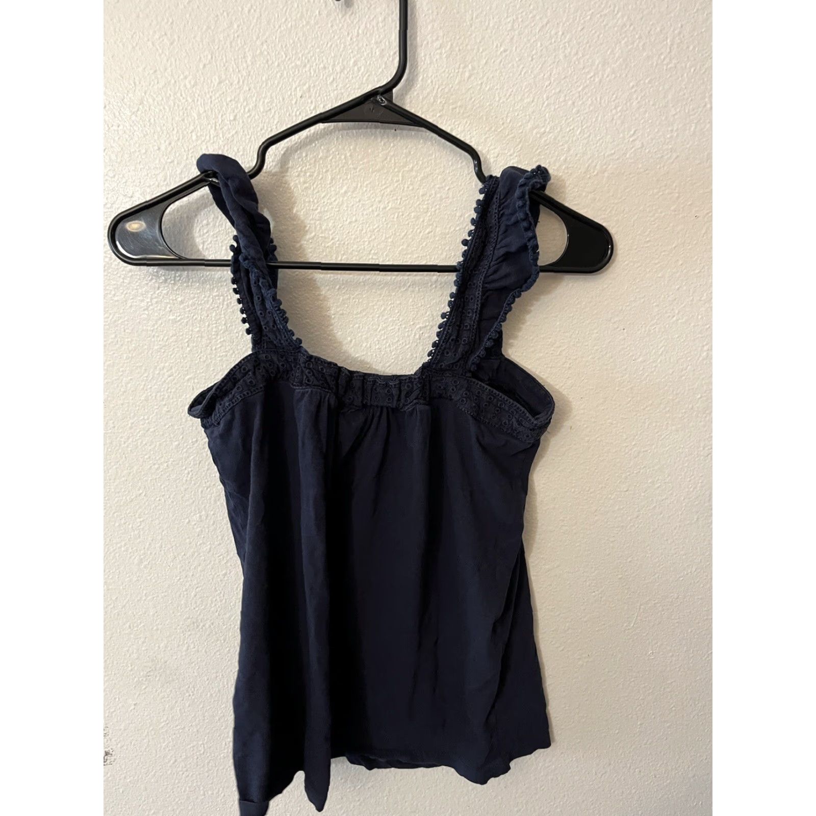 Ann Taylor VINTAGE LOFT Soft XS Navy Blue Solid Blouse Sleeveless Pullover Tank Size XS / US 0-2 / IT 36-38 - 3 Thumbnail