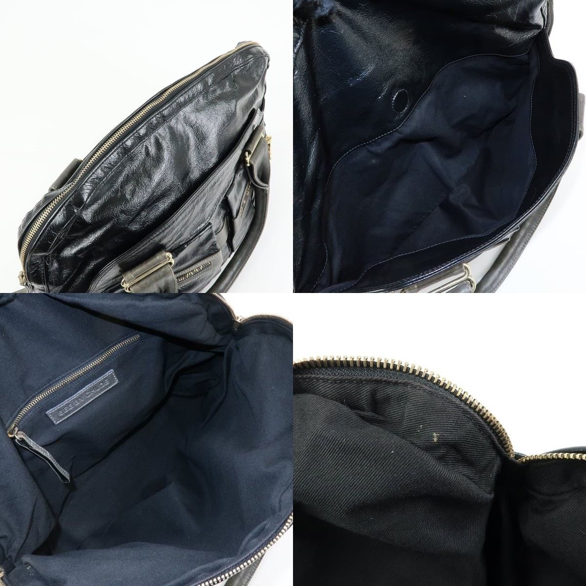 Chloe Chloe See by Chloe Boston Patent Leather Satchel Black Size ONE SIZE - 7 Thumbnail