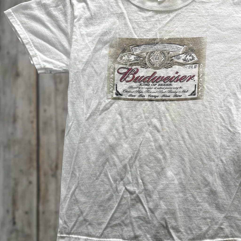 Fruit Of The Loom Budweiser Shirt Mens Medium White Graphic Print T Shirt Crew Neck Short Sleeve Cotton Size US M / EU 48-50 / 2 - 1 Thumbnail