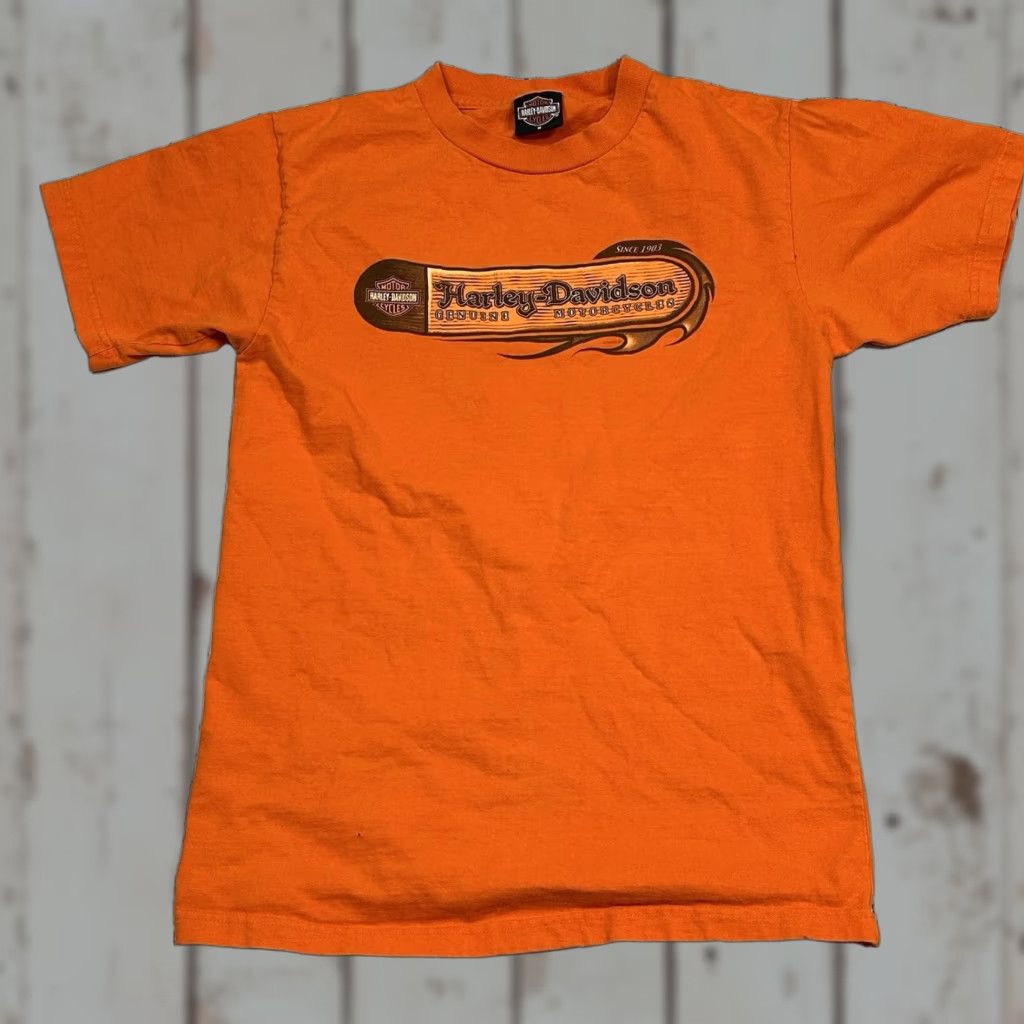 Harley Davidson VINTAGE Harley-Davidson American Legend Tee Port of Huron Michigan Graphic Men’s Medium Orange USA MADE Shirt Size US M / EU 48-50 / 2 - 1 Thumbnail