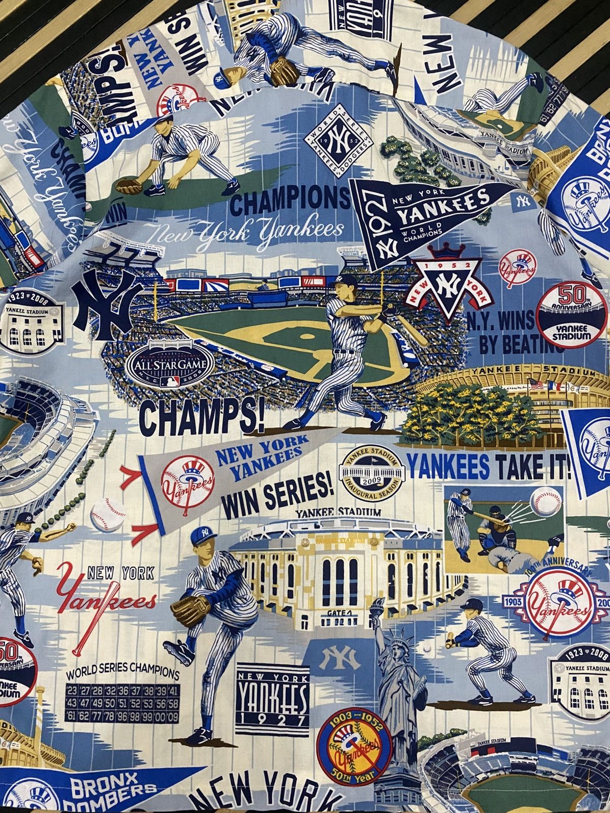 MLB × New York Yankees Rare Vtg New York Yankees Aloha Full Print Cotton Shirt Size US S / EU 44-46 / 1 - 5 Thumbnail