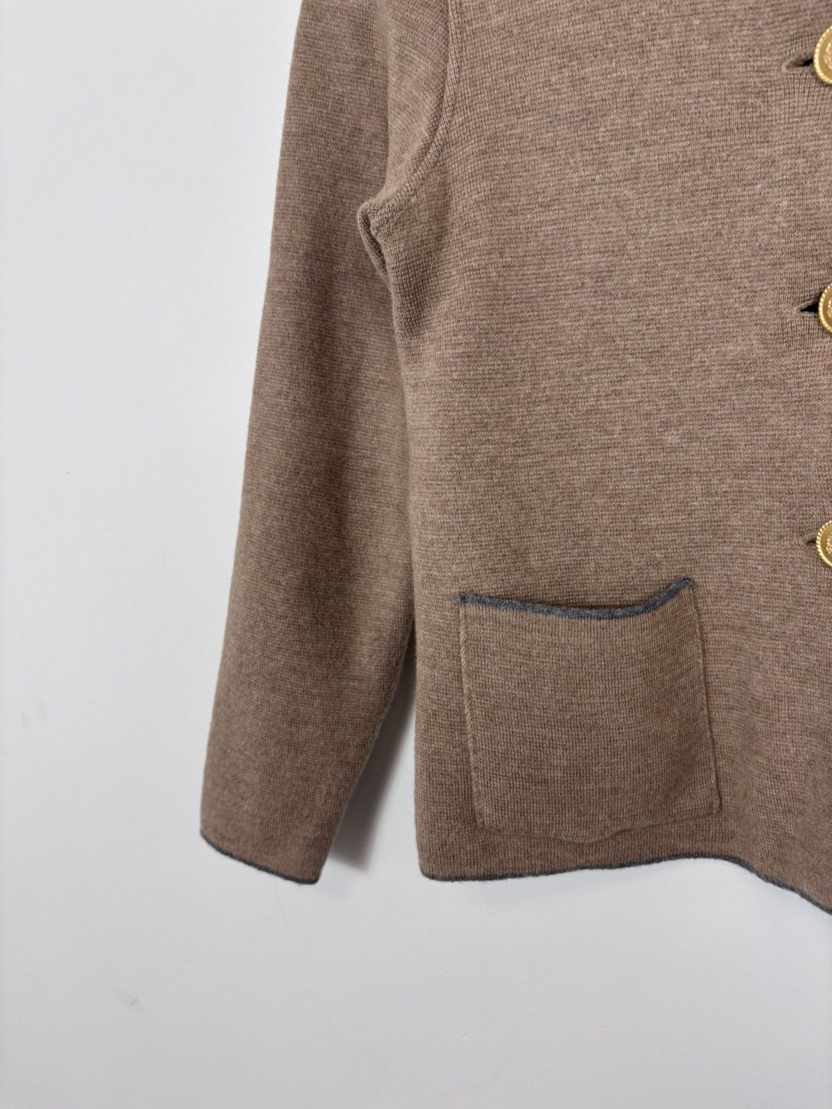 Strenstroms Stenstroms Women’s Beige Brown Wool Cardigan Sweater Size S / US 4 / IT 40 - 6 Thumbnail