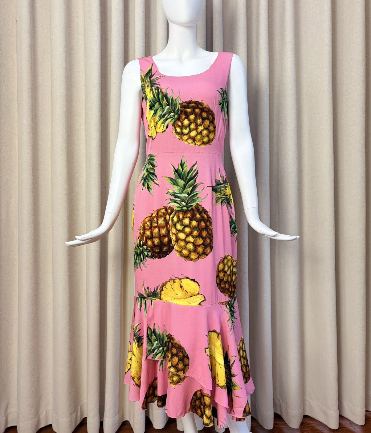 Dolce & Gabbana Dolce Gabbana Pink Pineapple Mermaid Silk Dress Size M / US 6-8 / IT 42-44 - 1 Thumbnail