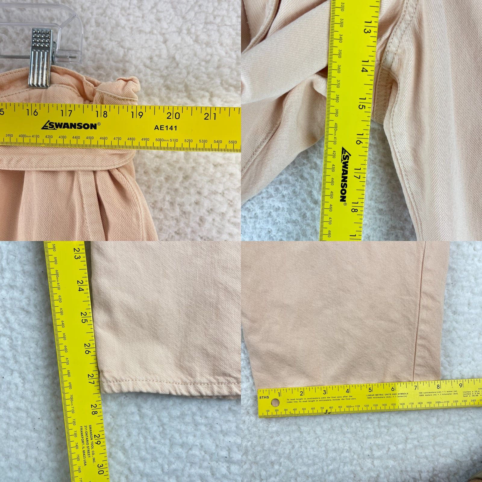 Loft LOFT Peach Denim Tapered Jeans Womens Size 16 High Rise Button Front Casual 5-Pocket Cotton Spandex Regular Rise Jeans Size 38" / US 16 / IT 52 - 8 Thumbnail