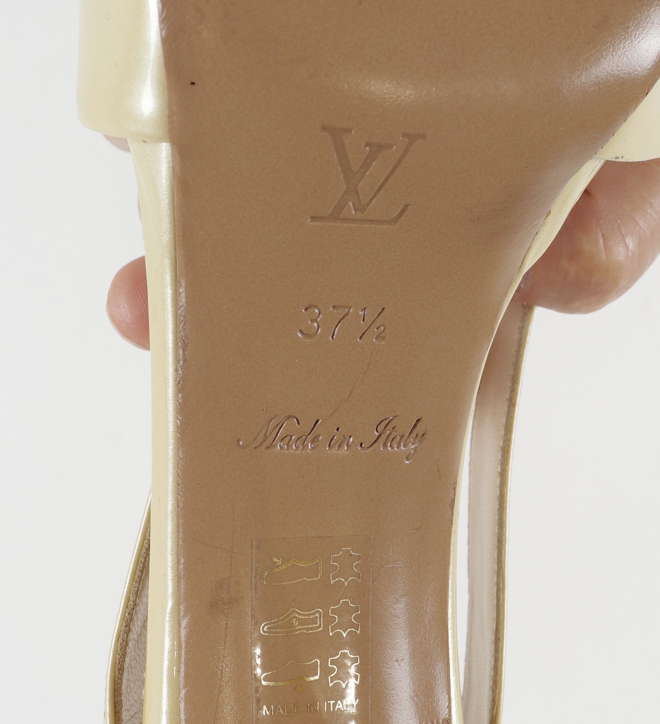 Louis Vuitton Louis Vuitton Leather Yellow High Heel Open Toe Shoes Size US 7.5 / IT 37.5 - 15 Thumbnail