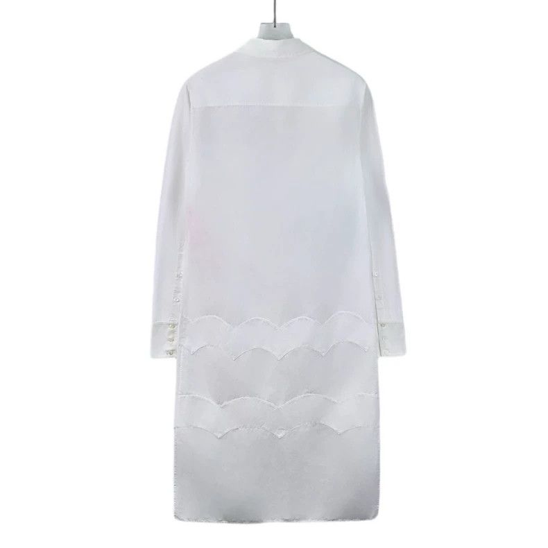 Dior Dior White cotton lapel long-sleeved irregular wavy shirt Size XS / US 0-2 / IT 36-38 - 2 Thumbnail