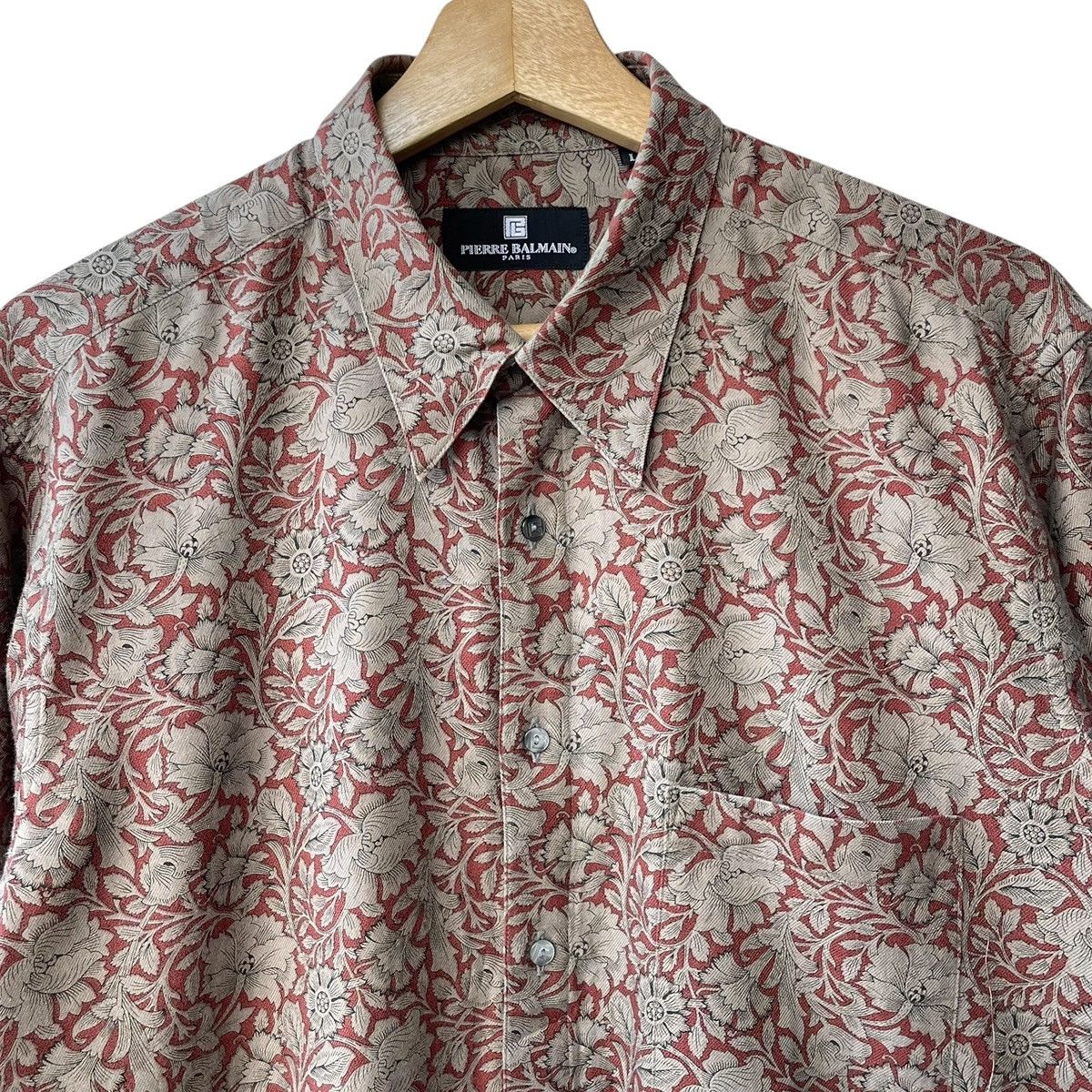 Pierre Balmain Pierre Balmain Paris Vintage Floral Designer Shirt Size US L / EU 52-54 / 3 - 3 Thumbnail