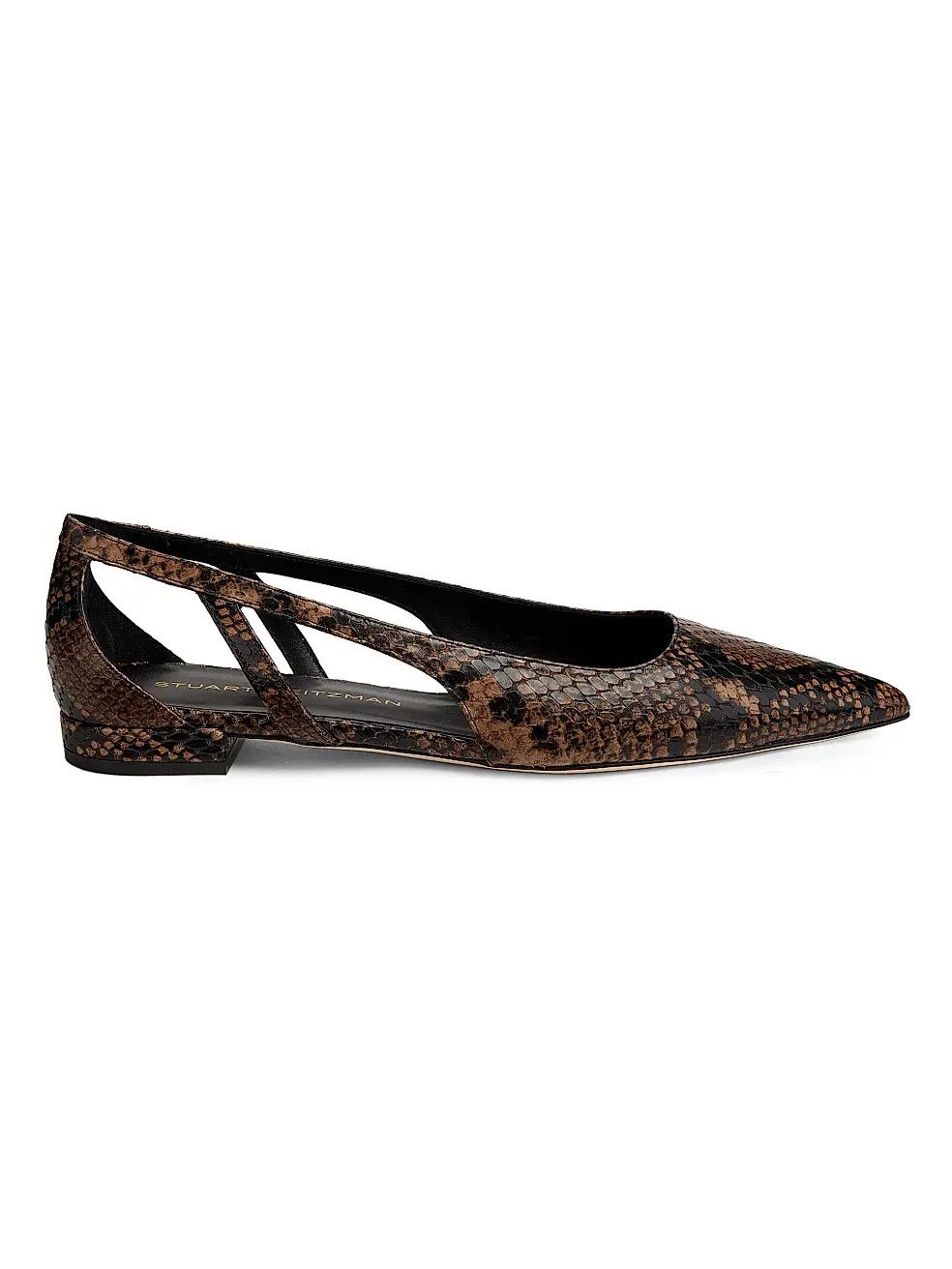 Stuart Weitzman os11x0126 Flat Stuart Power Snake-Embossed Cut-Out Flats Size US 11 / IT 41 - 1 Thumbnail