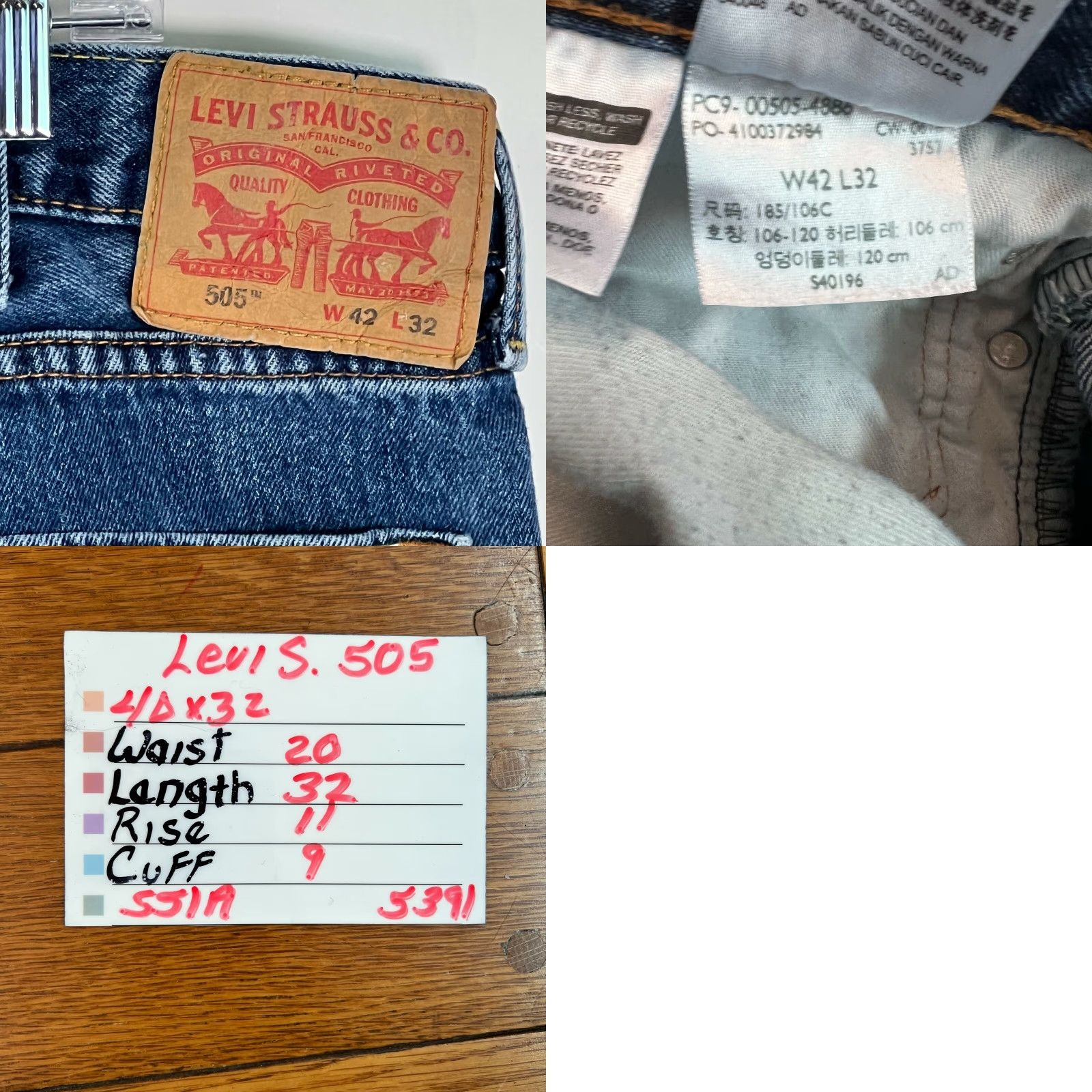 Levi's Levi's 505 Jeans Men Straight Denim Blue Mid Rise 40X32 Casual Pockets Stretch 5-Pocket Regular Size Type Regular Mens Size US 40 / EU 56 - 8 Thumbnail