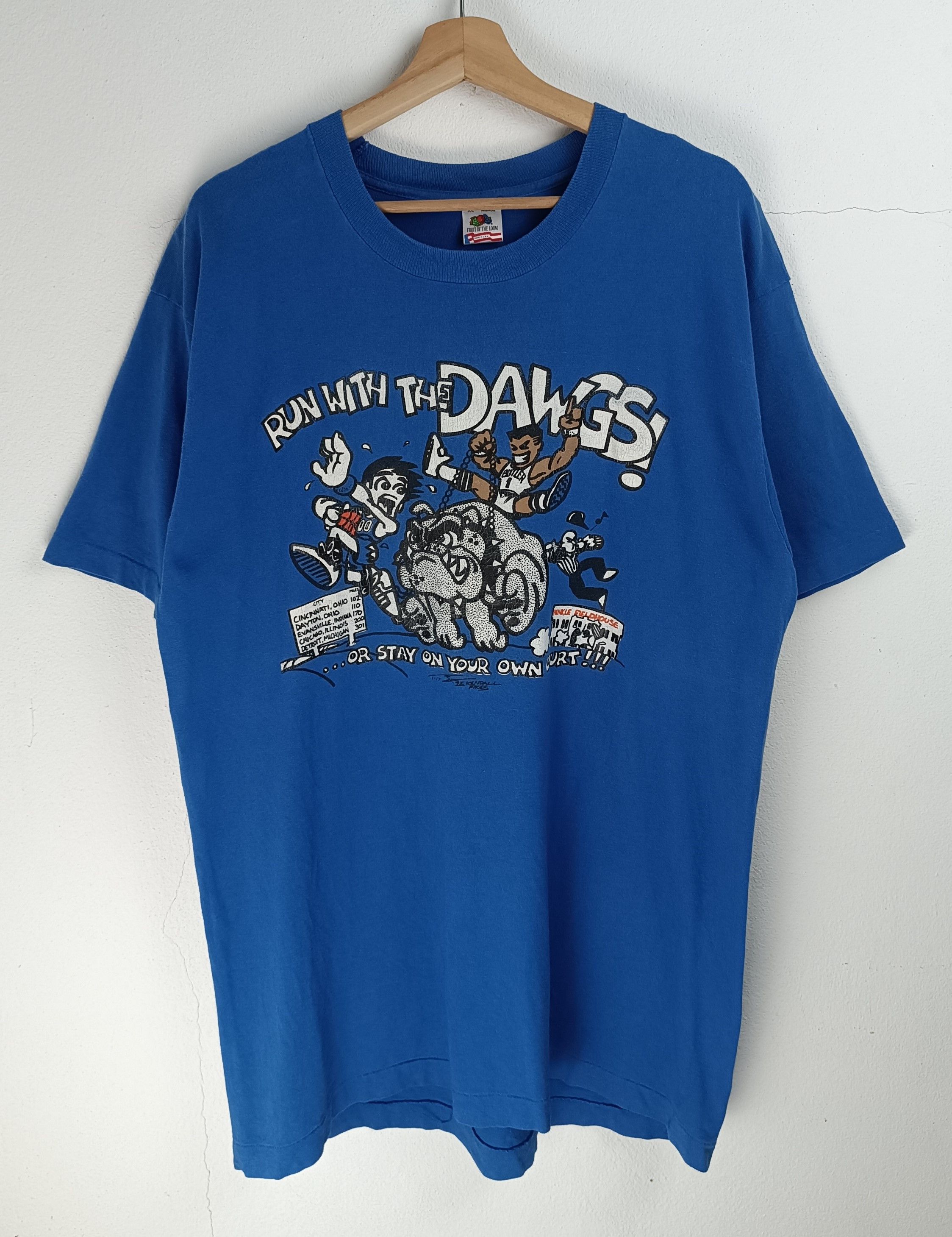 Vintage VERY RARE🔥VINTAGE 90'S RUN WITH THE DAWGS ADULT HUMOR FUNNY Size US XL / EU 56 / 4 - 3 Thumbnail
