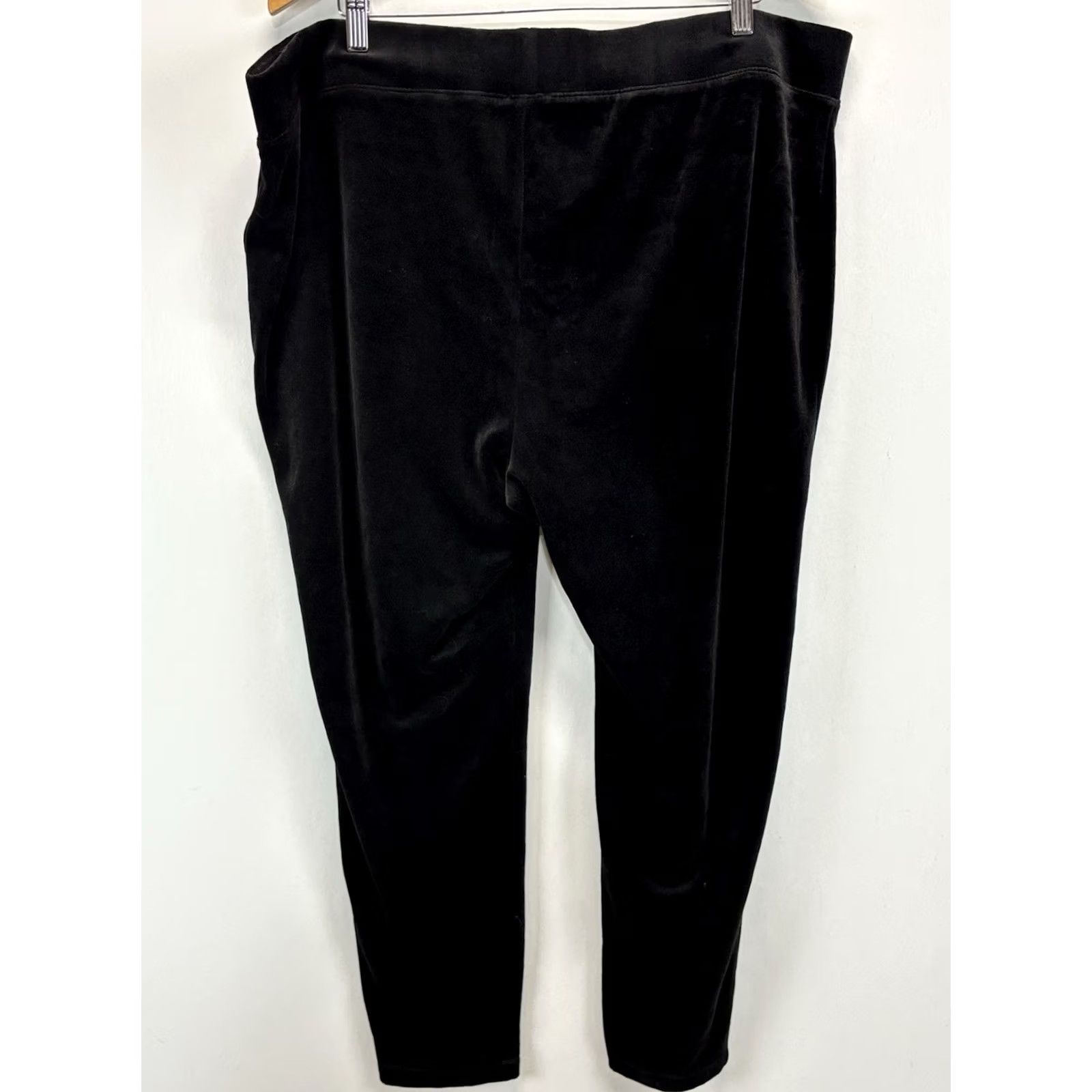 Talbots Talbots Velour Casual Pants Women 3X Plus Black Stretch Pull On Size 40" / US 18 - 3 Thumbnail