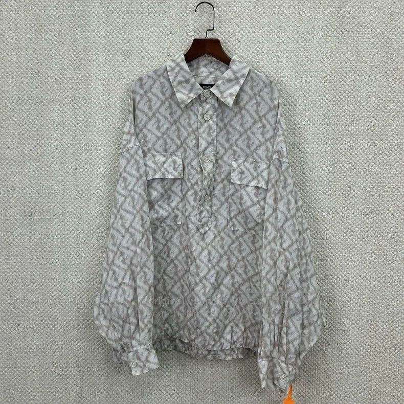 Fendi Fendi size 40 Double F Monogrammed Linen Shirt Size US XXS / EU 40 - 1 Thumbnail