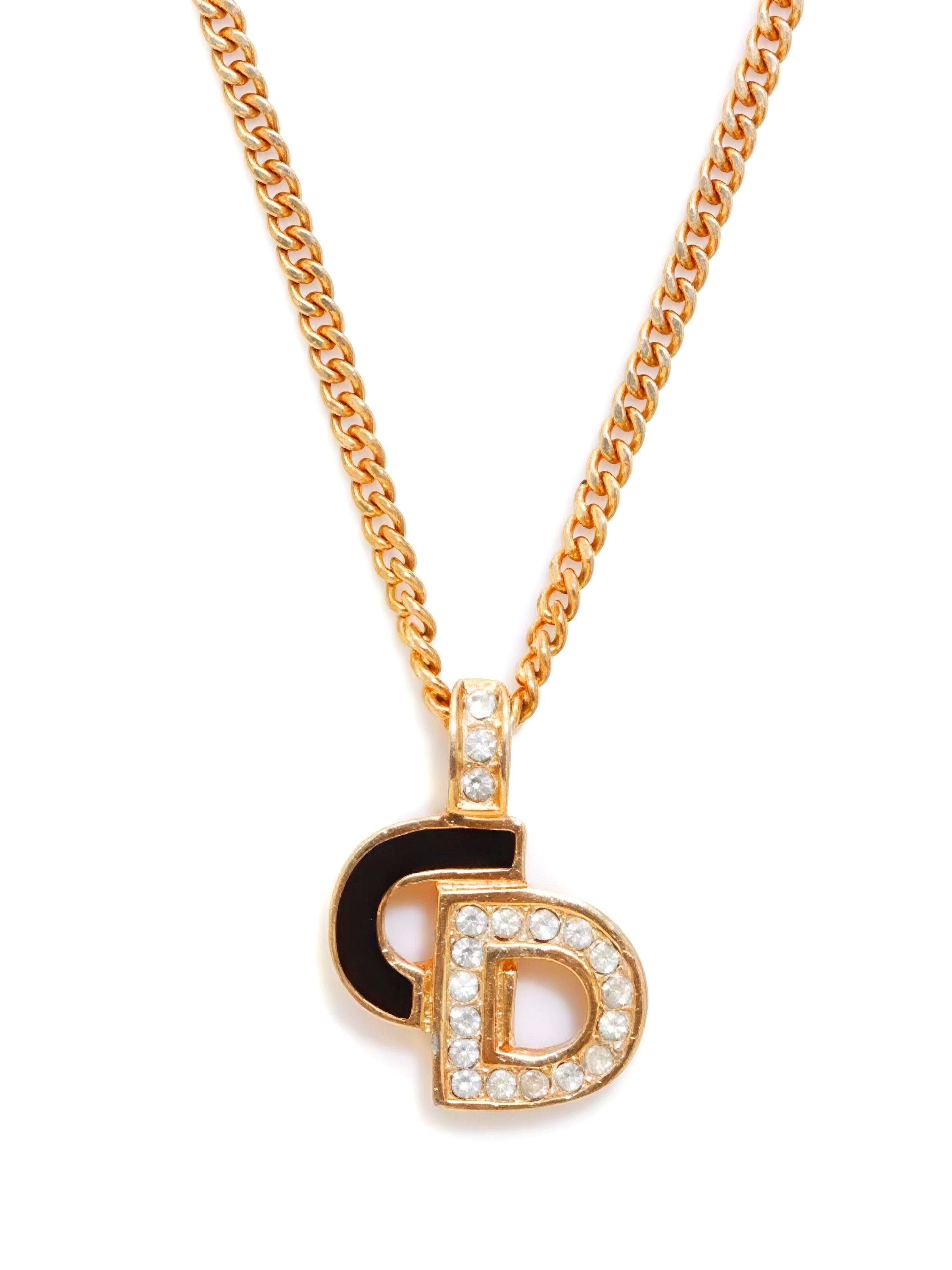 Dior Authentic Vintage Christian Dior CD Logo Pendant Necklace Size ONE SIZE - 1 Thumbnail
