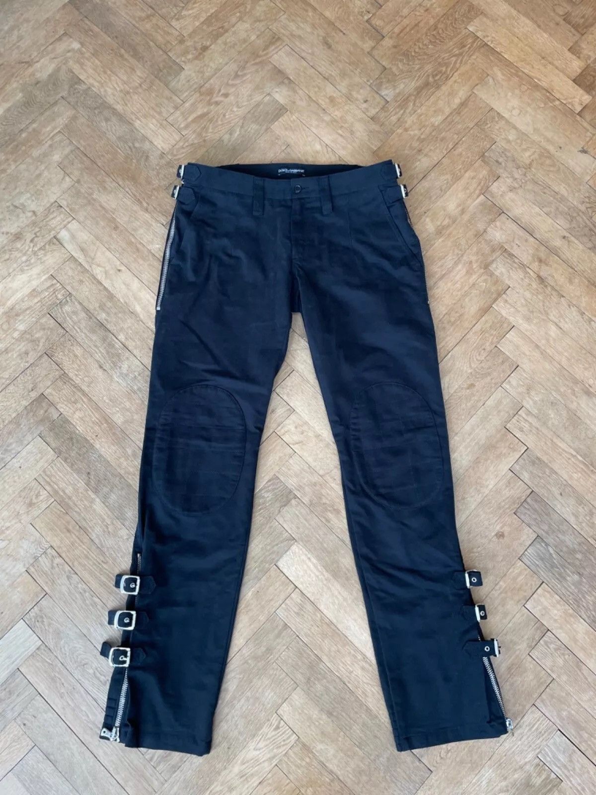 Dolce & Gabbana Dolce & Gabbana AW2006 Bondage Buckle Zipper Black Pants Size US 31 - 2 Thumbnail