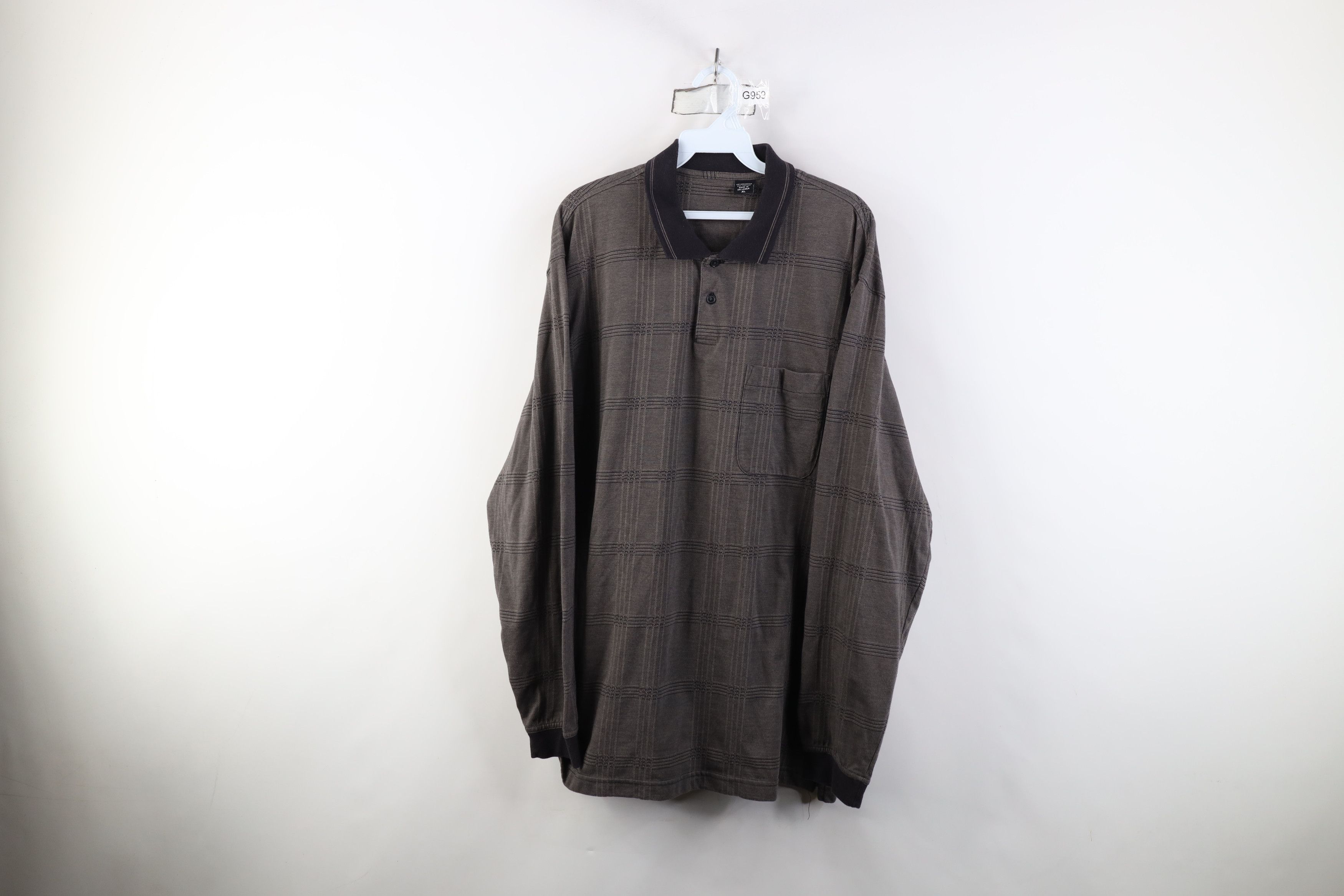Vintage Vintage 90s Streetwear Long Sleeve Rugby Polo Shirt Plaid Size US XL / EU 56 / 4 - 1 Thumbnail