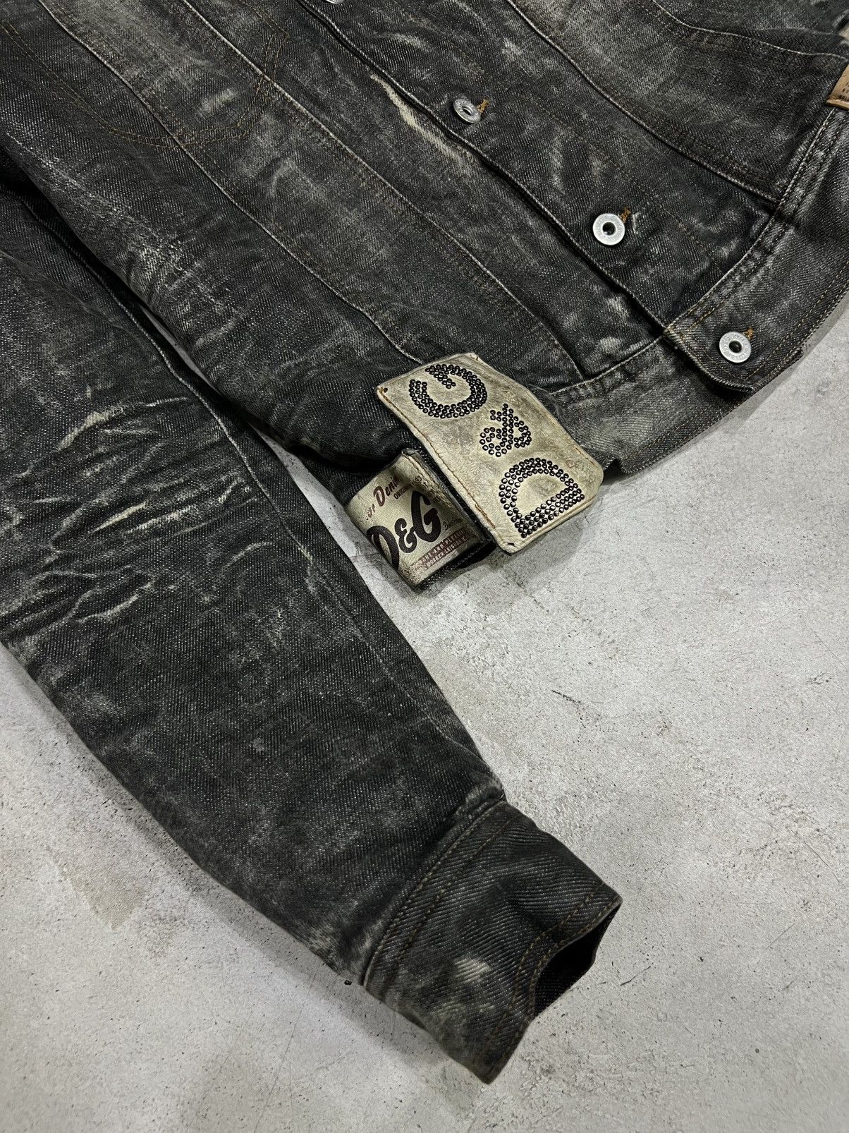 Dolce & Gabbana Dolce & Gabbana AW2003 Archive Tags Grey Raw Denim Jacket Size S / US 4 / IT 40 - 2 Thumbnail