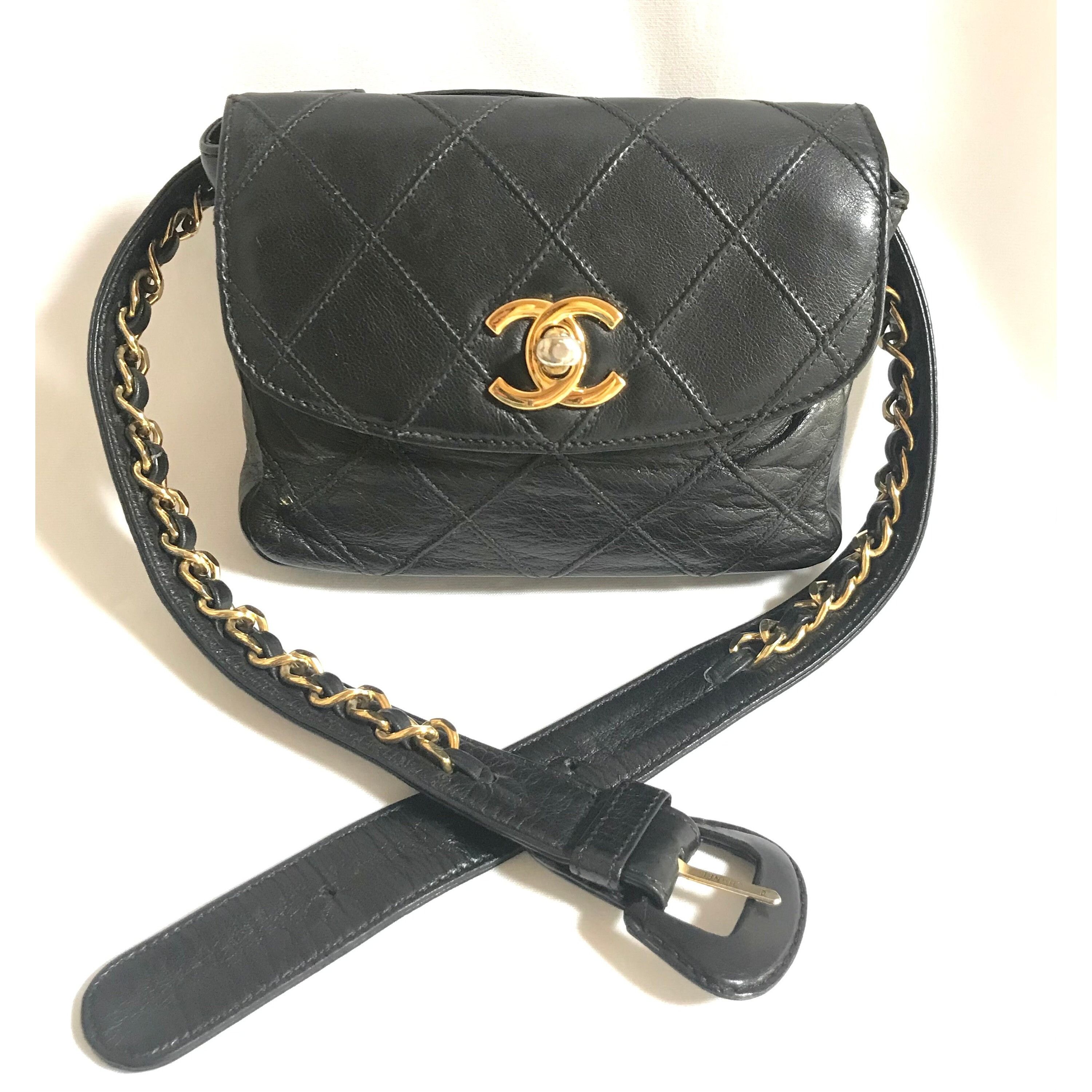 Chanel Vintage CHANEL black leather waist purse, fanny pack Size ONE SIZE - 2 Thumbnail