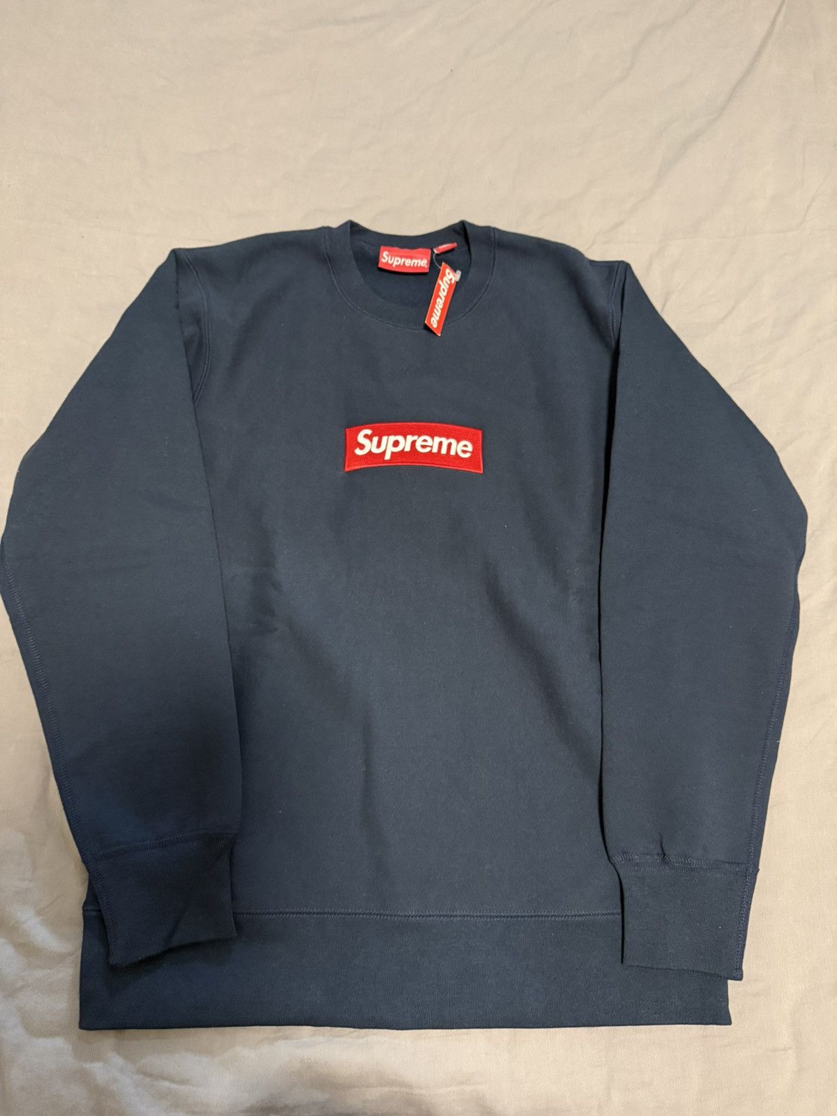 Supreme Supreme fw15 red on navy box logo crewneck Size US M / EU 48-50 / 2 - 1 Thumbnail