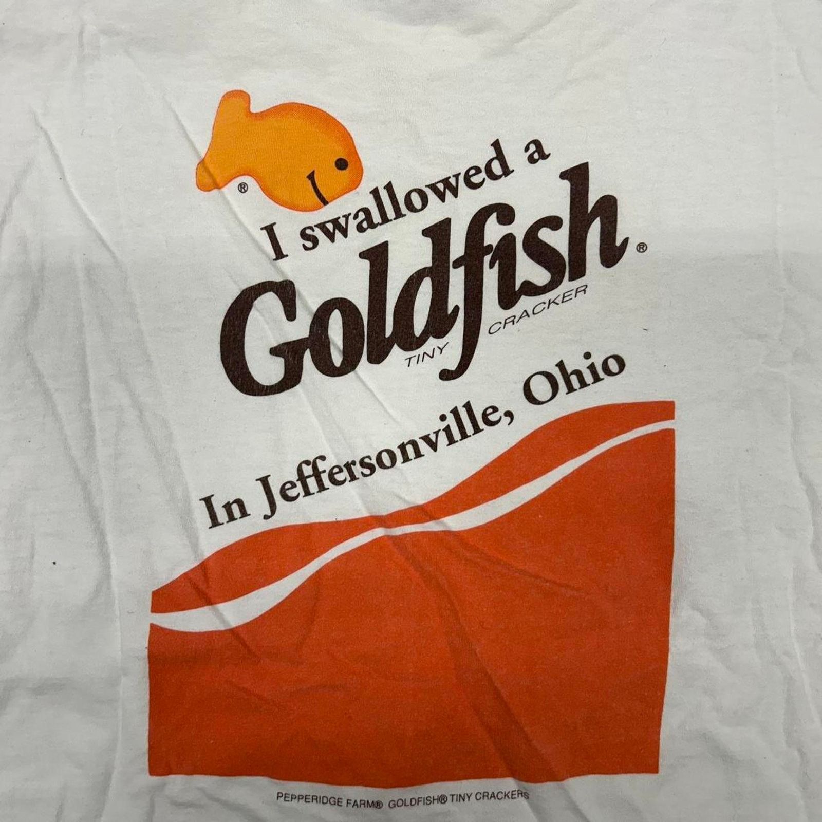 Hanes VTG RARE Goldfish "What? You've Never Swallowed a Goldfish?" Size US L / EU 52-54 / 3 - 7 Thumbnail