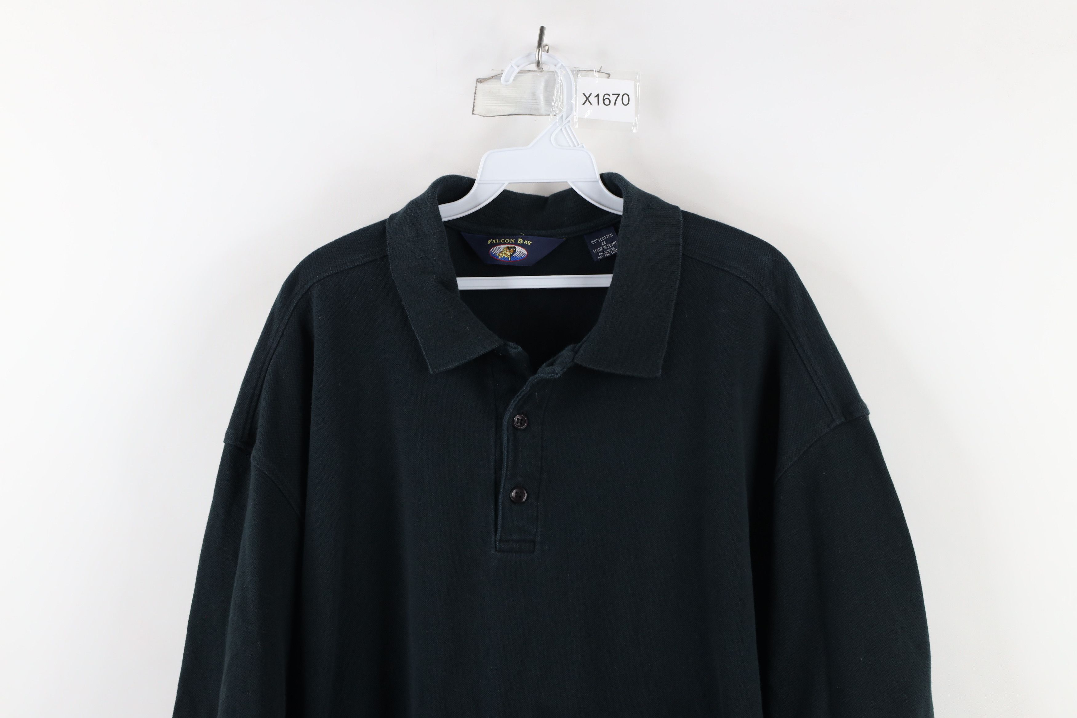 Vintage Vintage 90s Streetwear Heavyweight Golf Polo Shirt Black Size US XXL / EU 58 / 5 - 2 Thumbnail