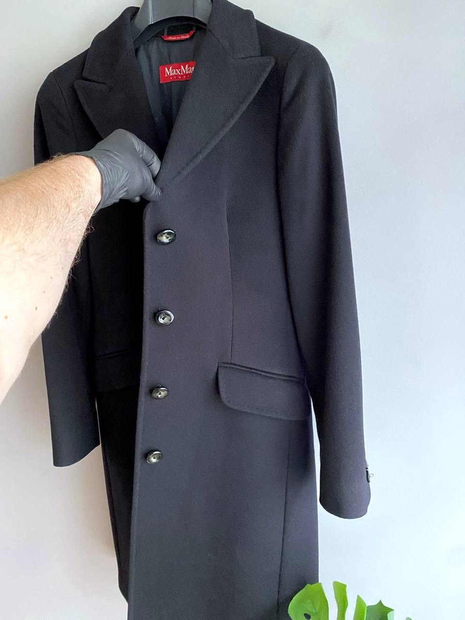 Designer × Max Mara Max Mara Studio Women's Wool Black Coat Size M / US10 / UK12 Size M / US 6-8 / IT 42-44 - 17 Thumbnail