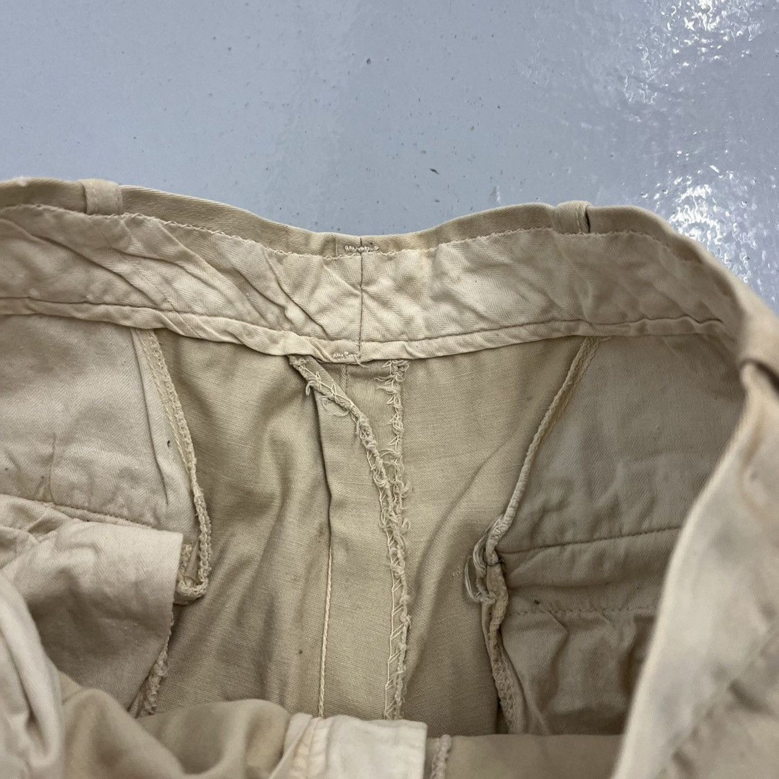 Vintage Vintage 50s Cream Sanforized Cotton Chinos 28x30 Size US 28 / EU 44 - 5 Thumbnail