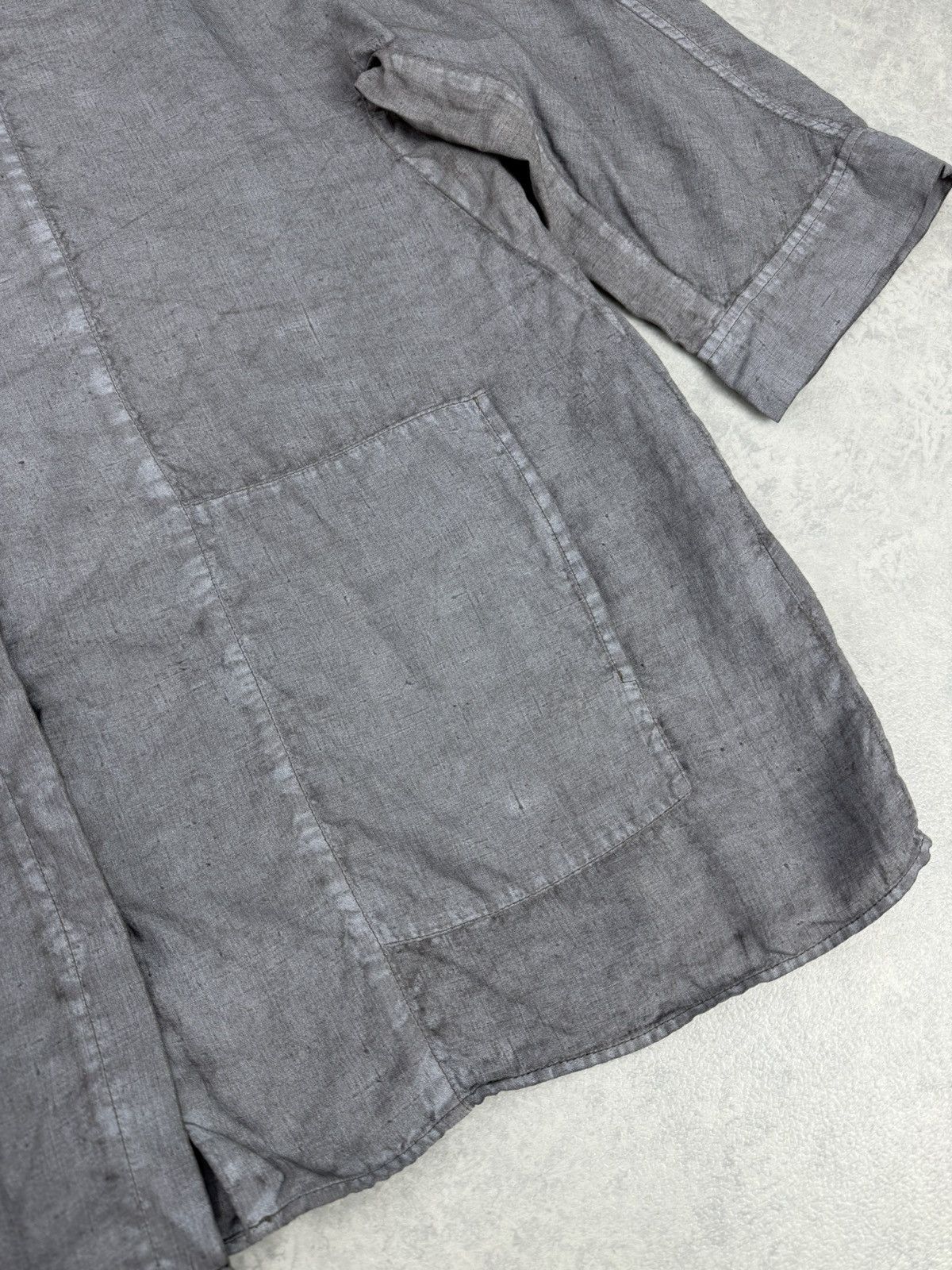 OSKA OSKA Gray Linen Shirt 3/4 Sleeve Relaxed Fit Size 3 Size L / US 10 / IT 46 - 2 Thumbnail