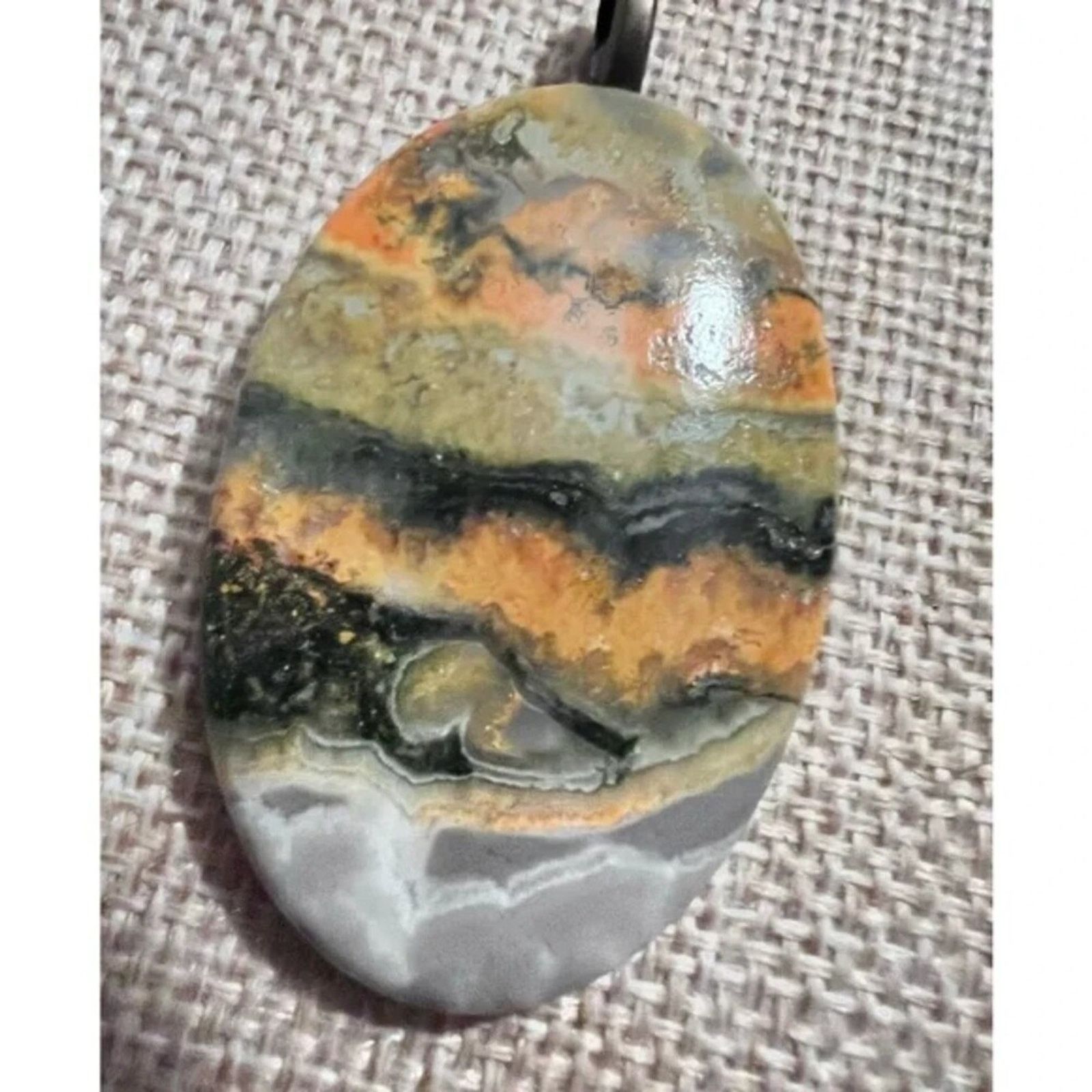 Other Bumble Bee Jasper Pendant 2” Natural Oval Cut Stone Size ONE SIZE - 1 Thumbnail