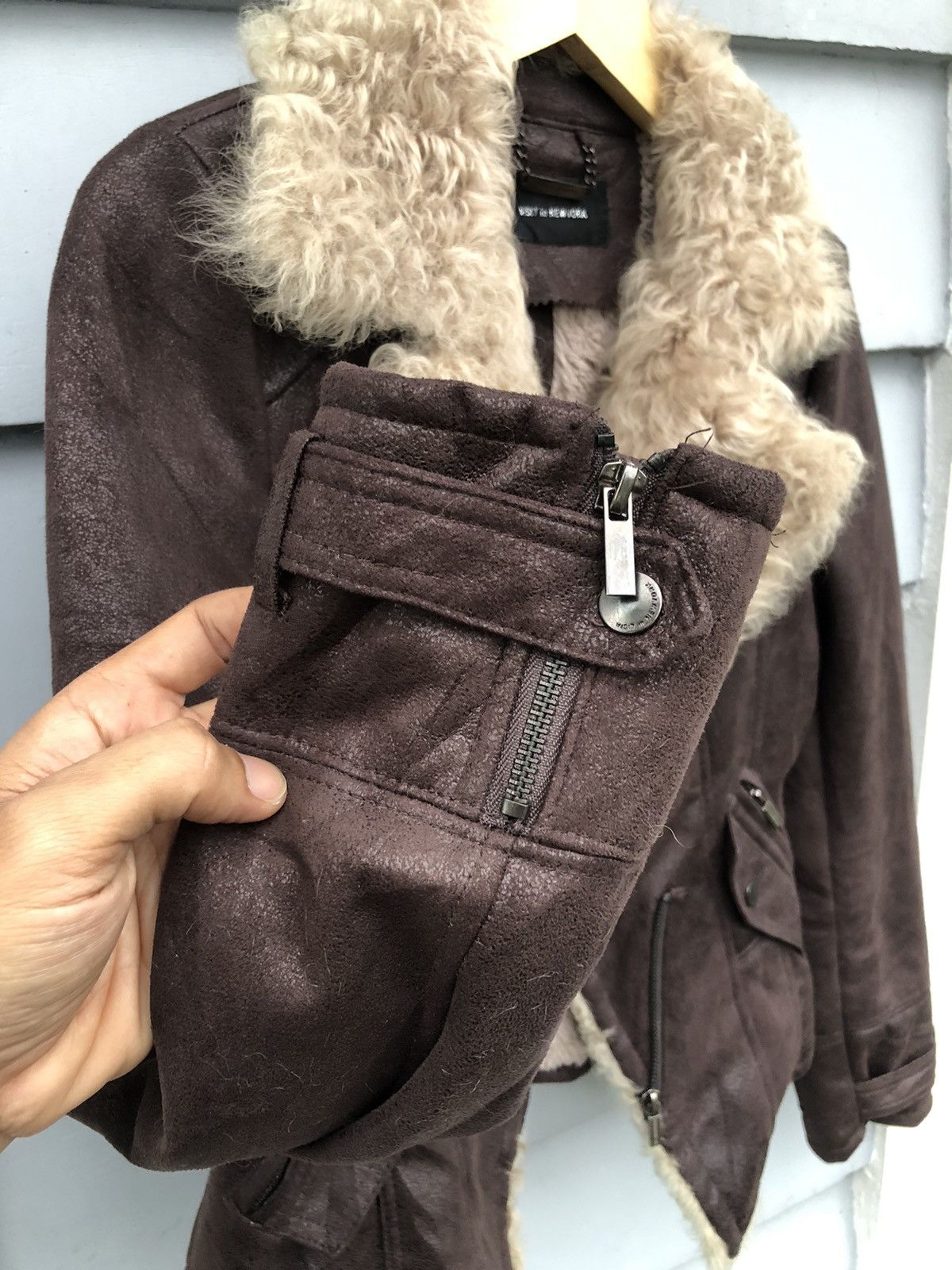 Japanese Brand VISIT in NEWYORK Suede Faux Leather Fur Style Jacket UNISEX Size US S / EU 44-46 / 1 - 12 Thumbnail