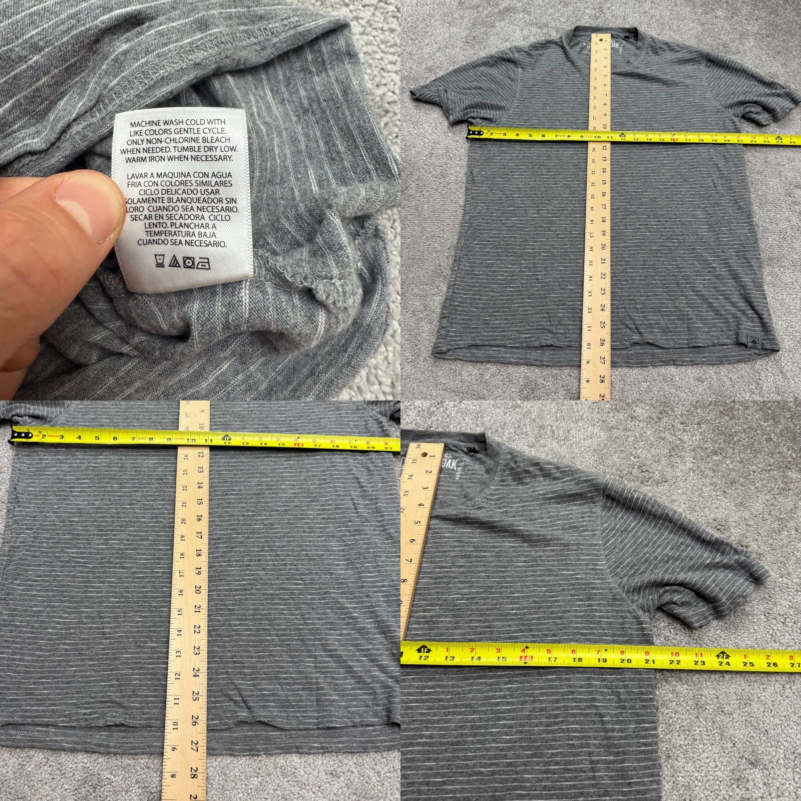 Vintage VINTAGE Copper & Oak Men's T-Shirt Short Sleeve Crew Neck Cotton Striped Casual Tee Fall Spring Summer Winter Medium Gray Clothes Size US M / EU 48-50 / 2 - 8 Thumbnail