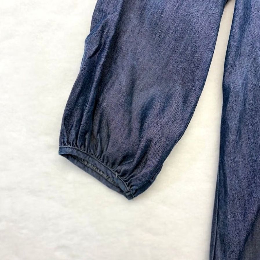 Vintage Honey Punch Dress Womens S Blue Chambray Denim Boho Tassel Peasant Blouse Tunic Mini Size Size S / US 4 / IT 40 - 3 Thumbnail