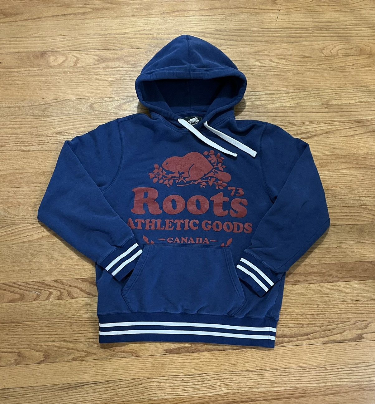 Japanese Brand × Vintage Vintage Boxy Blue Canada Athletic Roots Hoodie Size US S / EU 44-46 / 1 - 1 Thumbnail