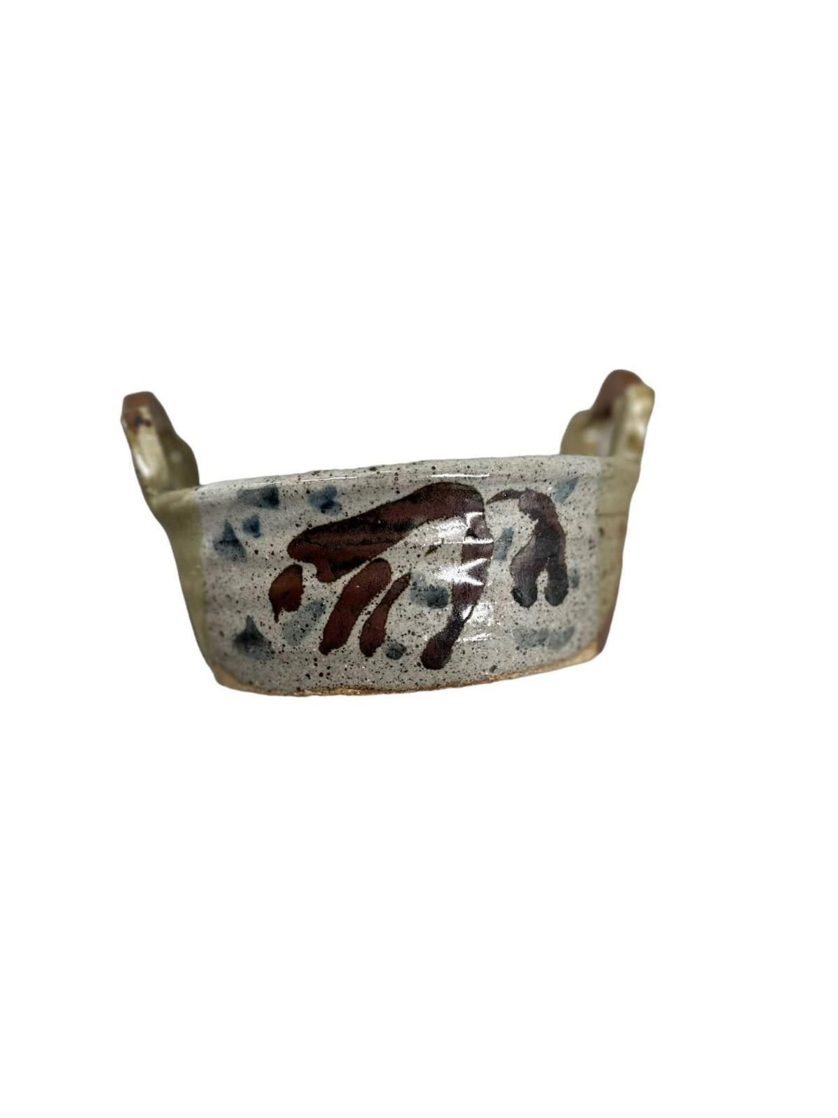 Designer Vintage Handcrafted Ceramic Bowl With Heart Handles Size ONE SIZE - 1 Thumbnail