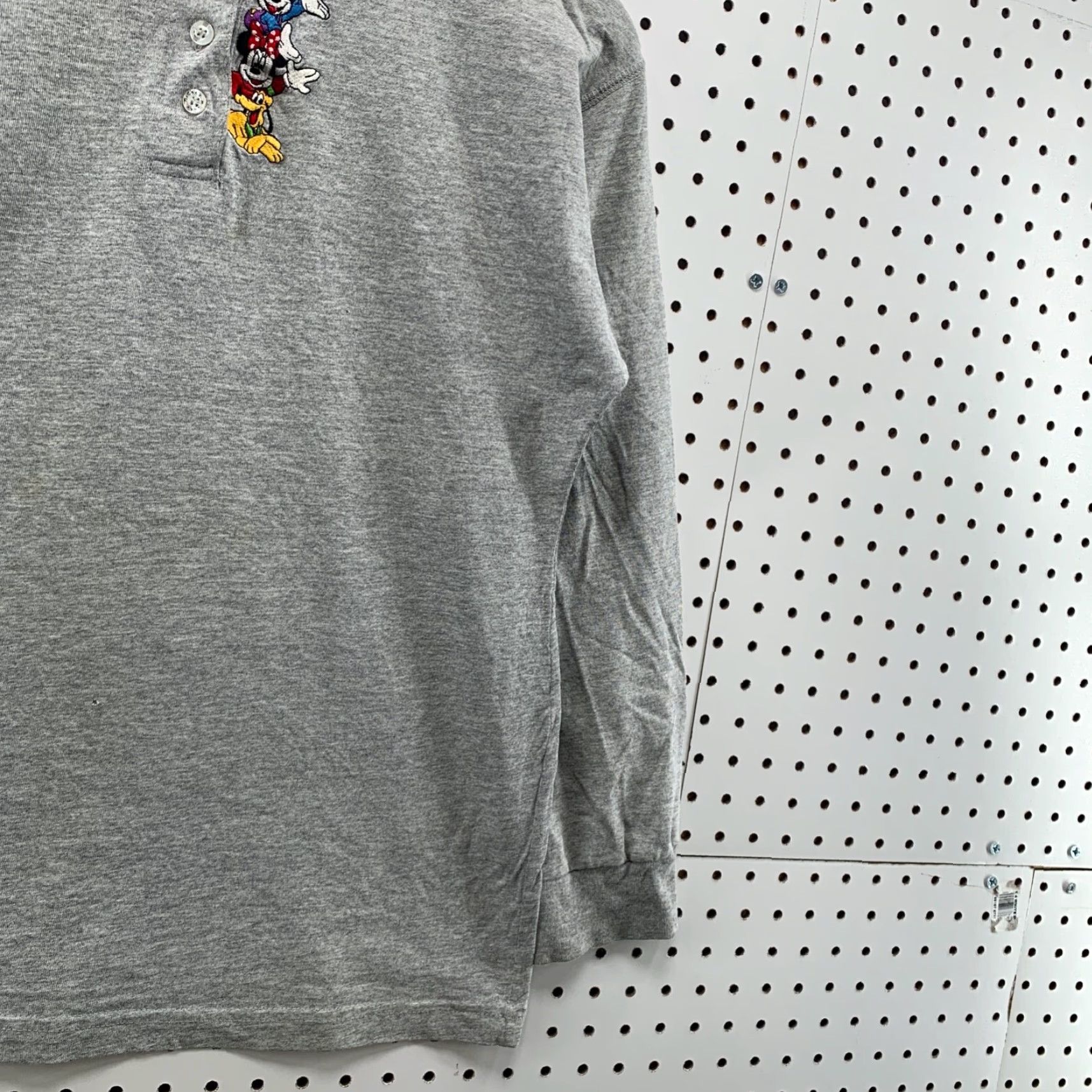 Mickey Unlimited Vintage Mickey Unlimited Henley Shirt Gray Long Sleeve Adult Medium Cartton TEE Size US M / EU 48-50 / 2 - 6 Thumbnail