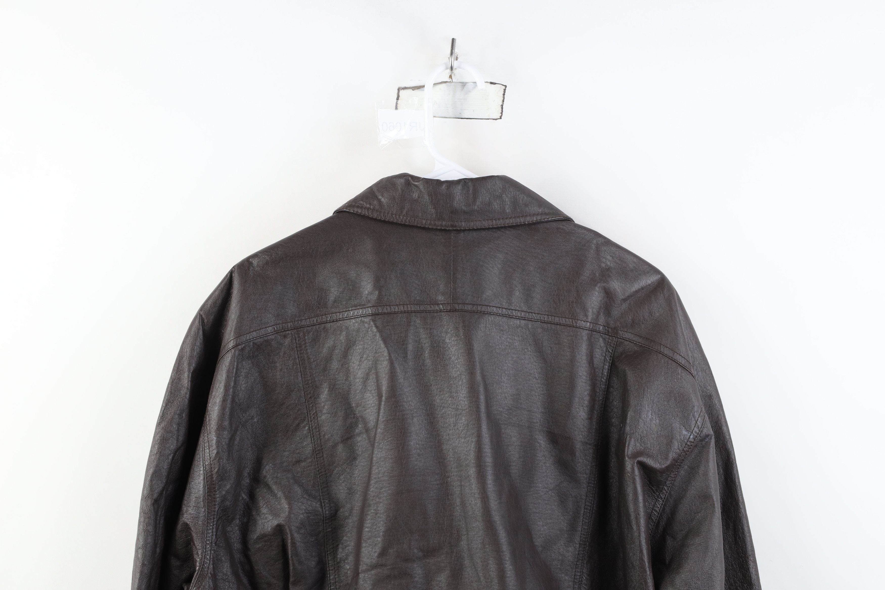 Vintage Vintage 90s North American Club Leather Bomber Jacket Size US XL / EU 56 / 4 - 15 Thumbnail